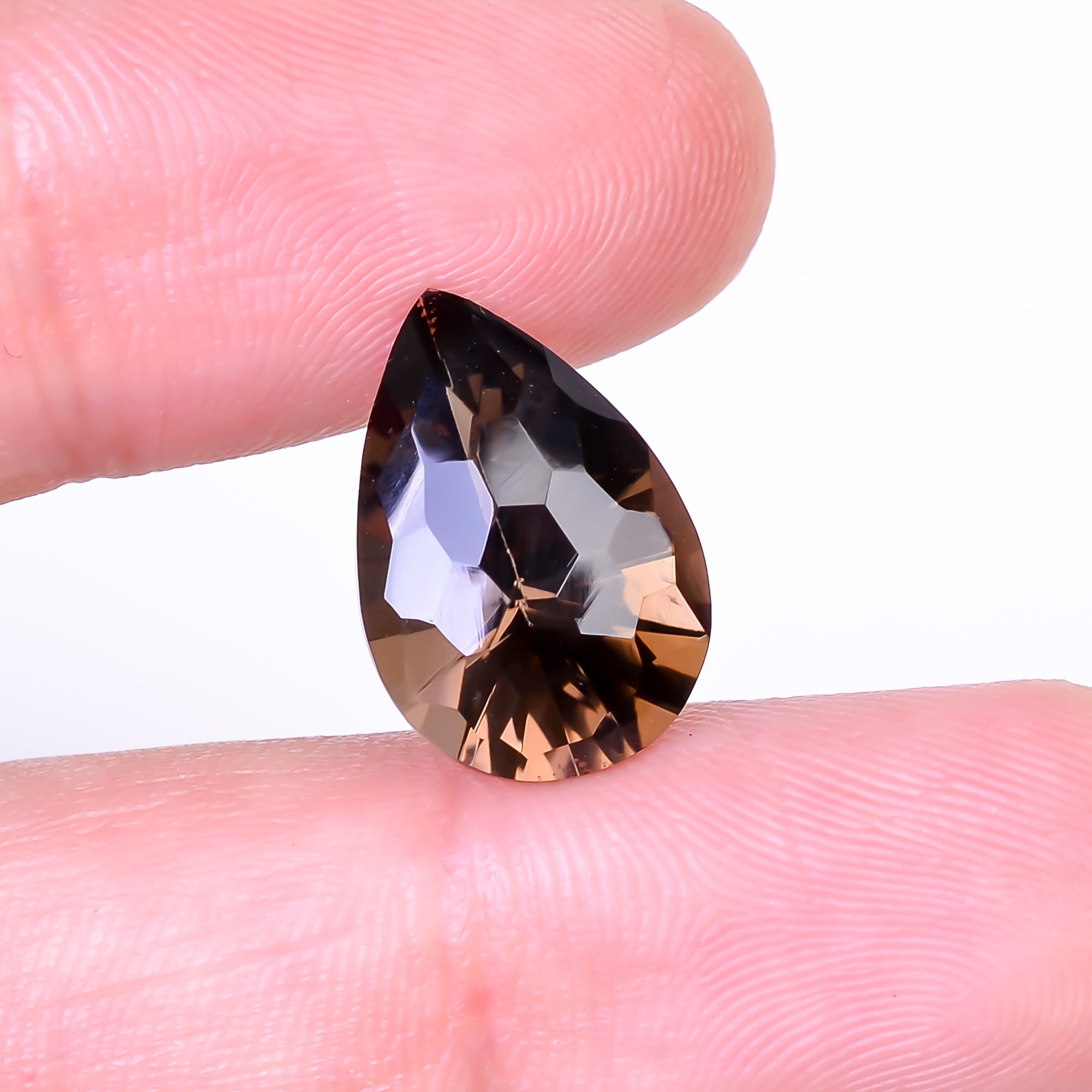Natural Smoky Quartz Pear Shape Faceted Loose Gemstone For Making Jewelry 6.5 Ct. 15X10X8 mm Y-10508
