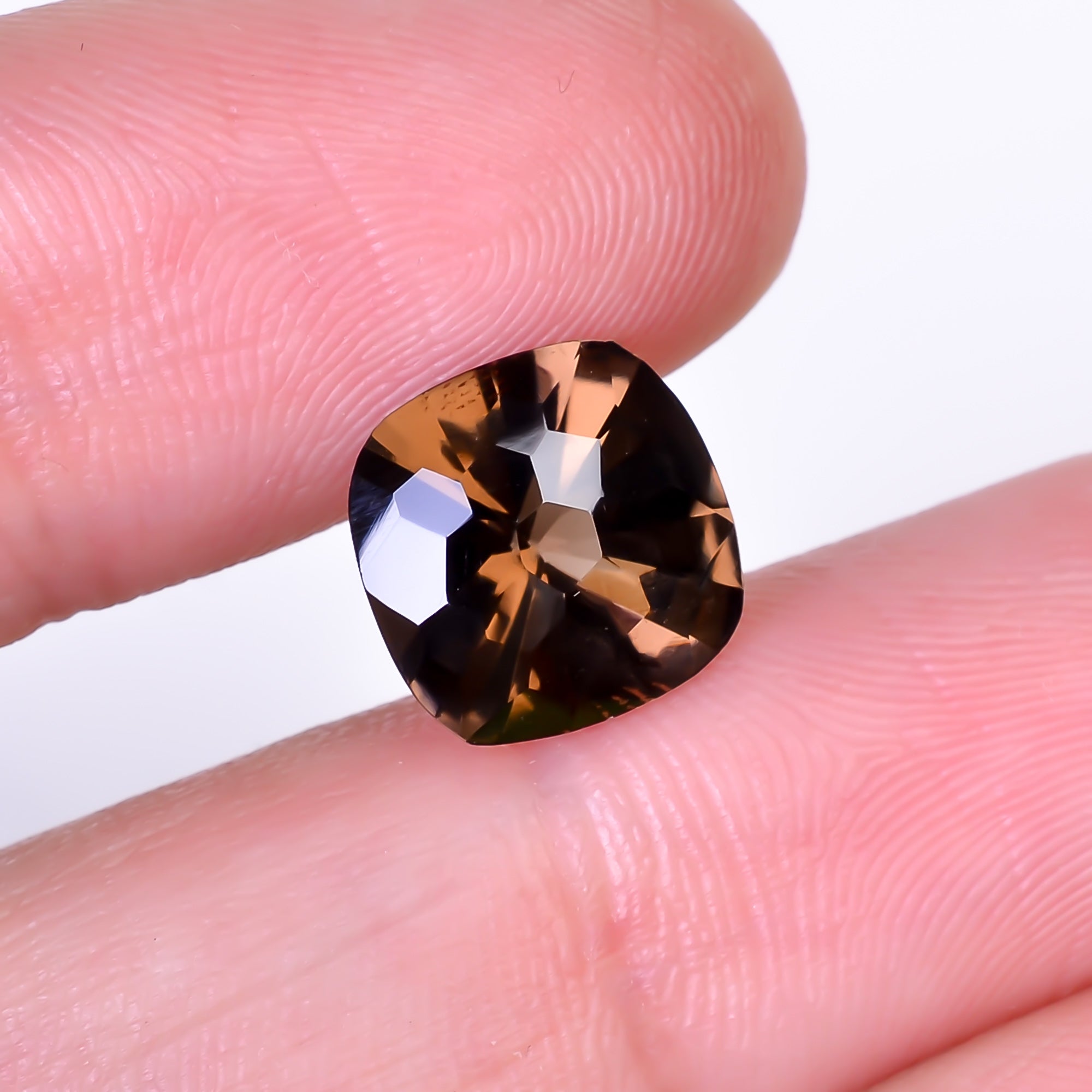 Natural Smoky Quartz Cushion Shape Faceted Loose Gemstone For Making Jewelry 3.5 Ct. 10X10X6 mm Y-10511