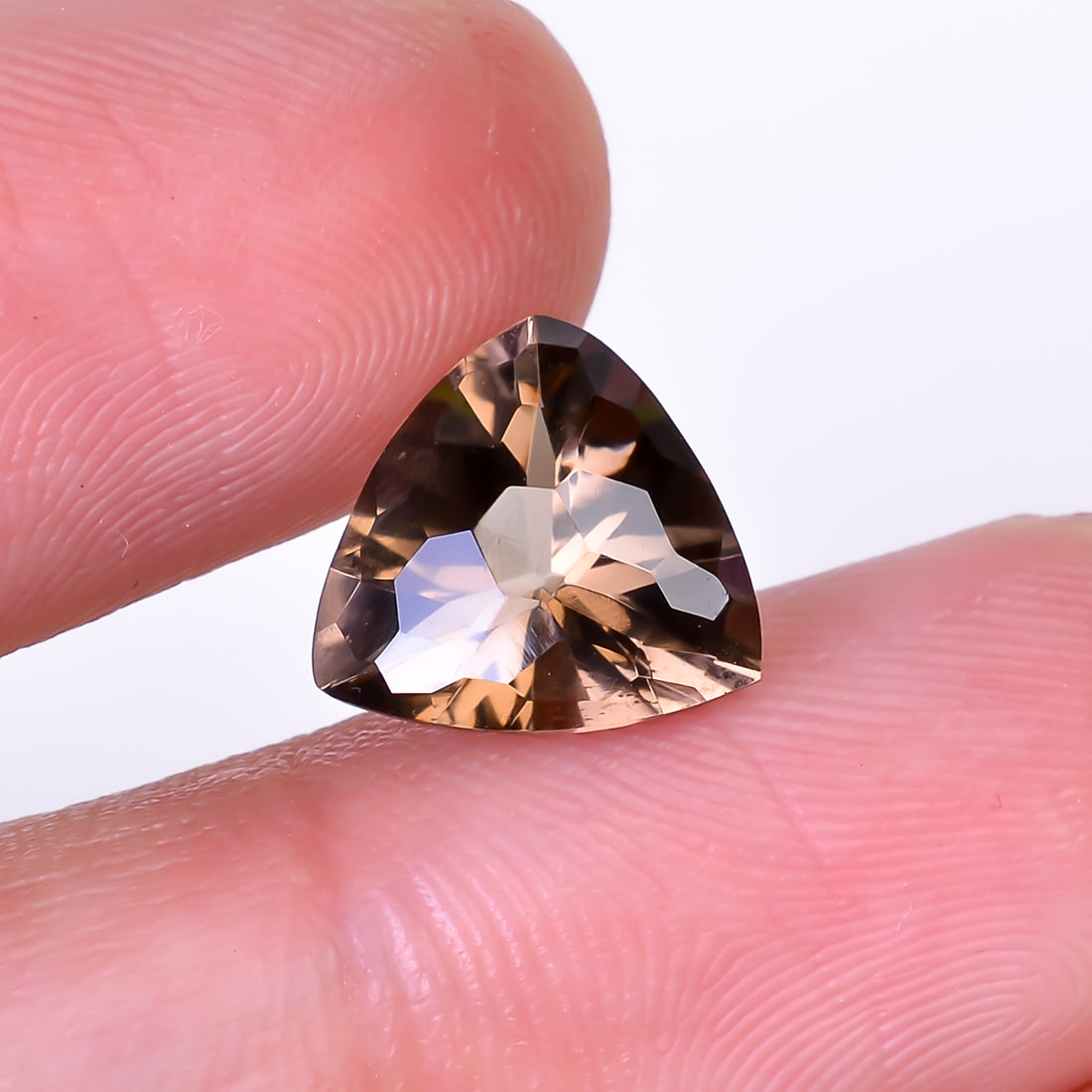 Natural Smoky Quartz Trillion Shape Faceted Loose Gemstone For Making Jewelry 3 Ct. 10X10X6 mm Y-10513