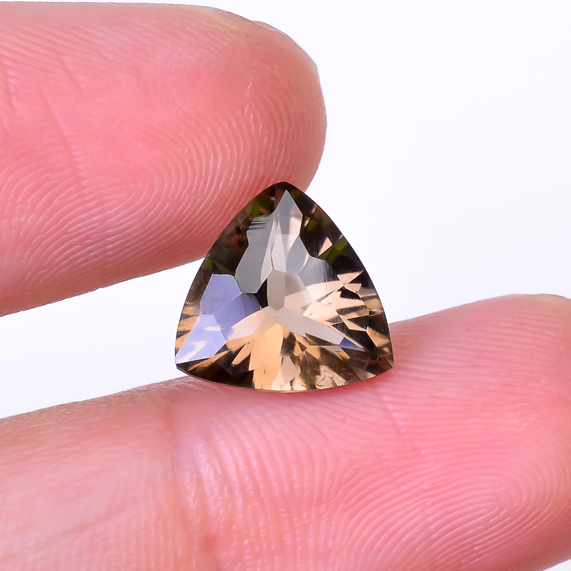 Natural Smoky Quartz Trillion Shape Faceted Loose Gemstone For Making Jewelry 3.5 Ct. 10X10X6 mm Y-10514