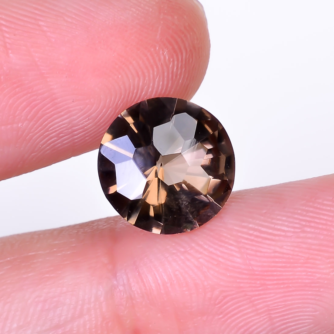 Natural Smoky Quartz Round Shape Faceted Loose Gemstone For Making Jewelry 3.5 Ct. 10X10X6 mm Y-10518