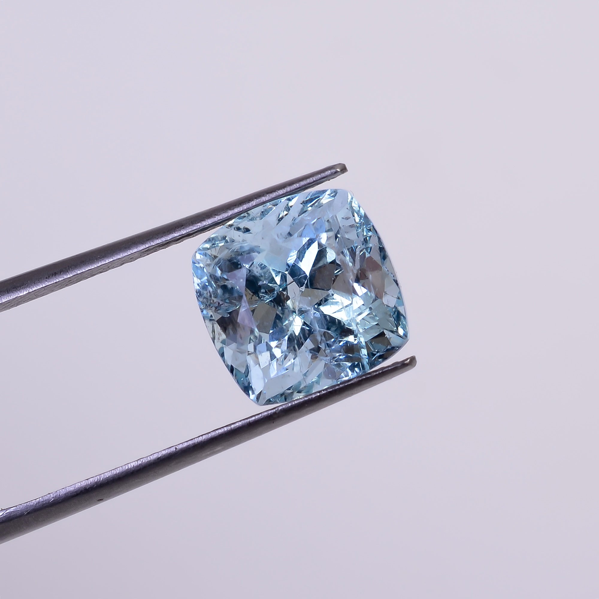 Natural Aquamarine Cushion Shape Cut Stone Loose Gemstone For Making Jewelry 7 Ct. 10X10X9 mm Y-10530