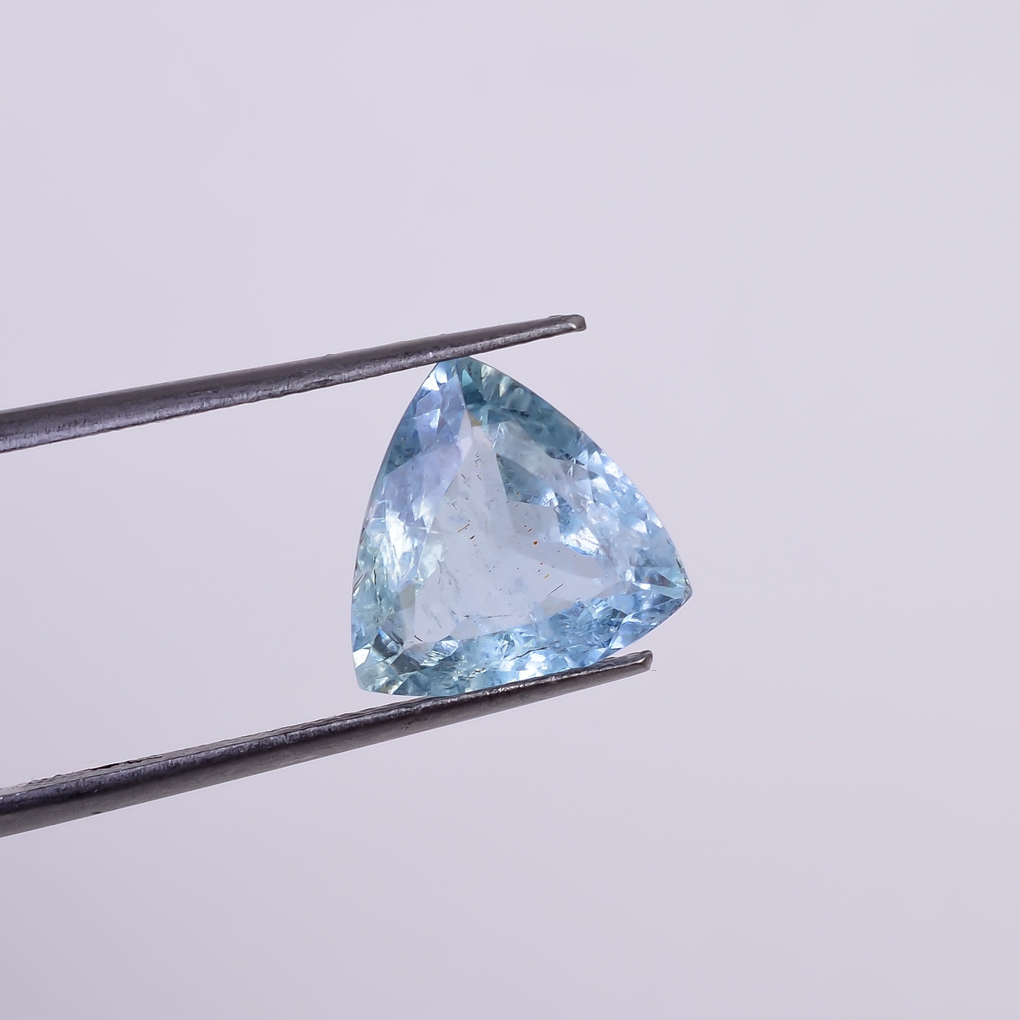 Natural Aquamarine Triangle Shape Cut Stone Loose Gemstone For Making Jewelry 3.5 Ct. 11X11X5 MM Y-10537