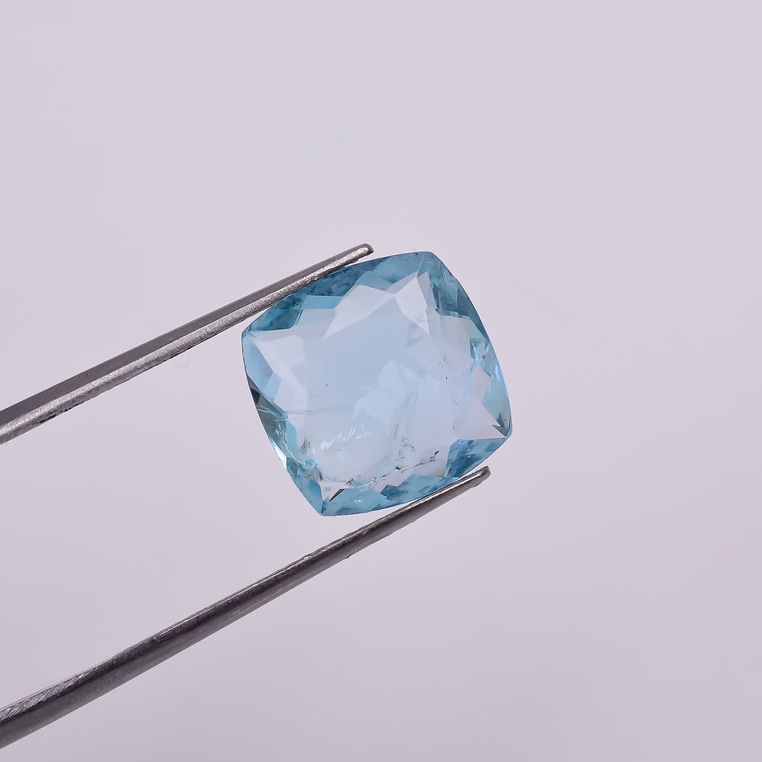 Natural Aquamarine Cushion Shape Cut Stone Loose Gemstone For Making Jewelry 5 Ct. 12X12X4 MM Y-10547