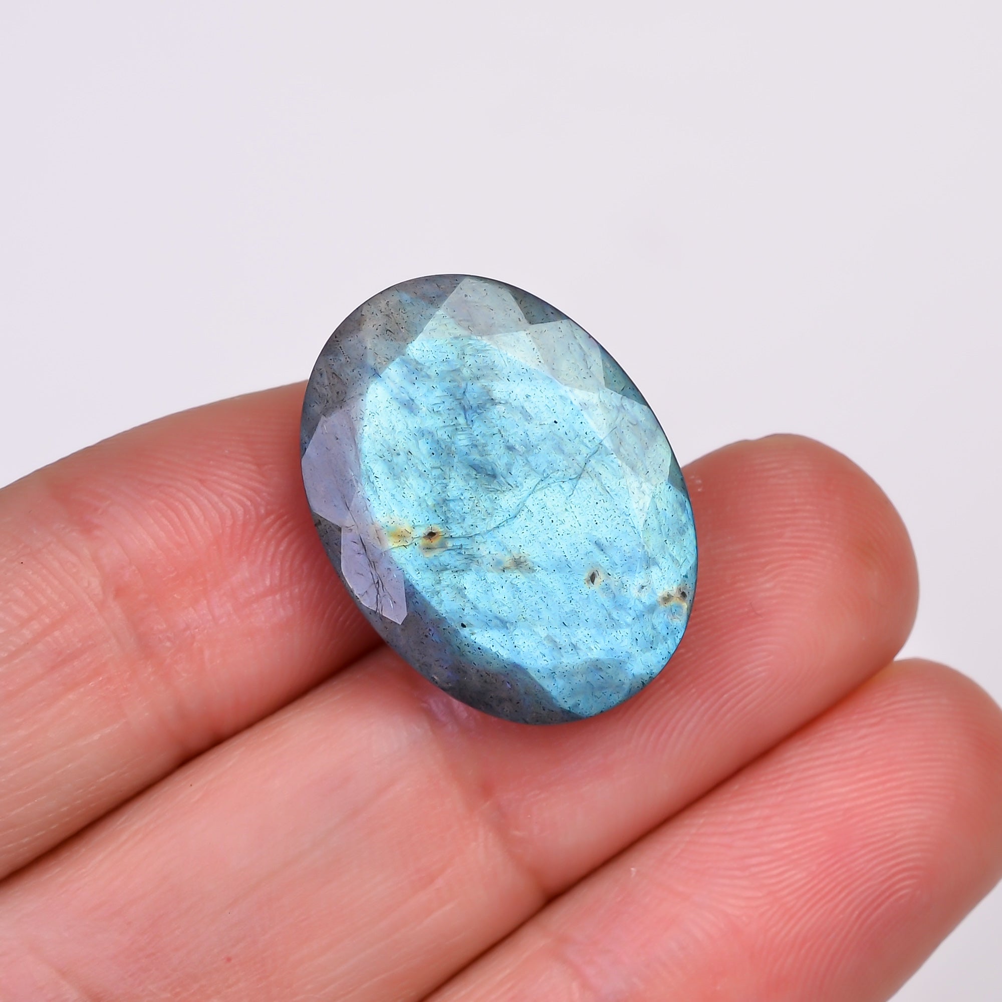 Natural Labradorite Oval Shape Cut Stone Loose Gemstone For Making Jewelry 16.5 Ct. 22X16X7 MM Y-10551