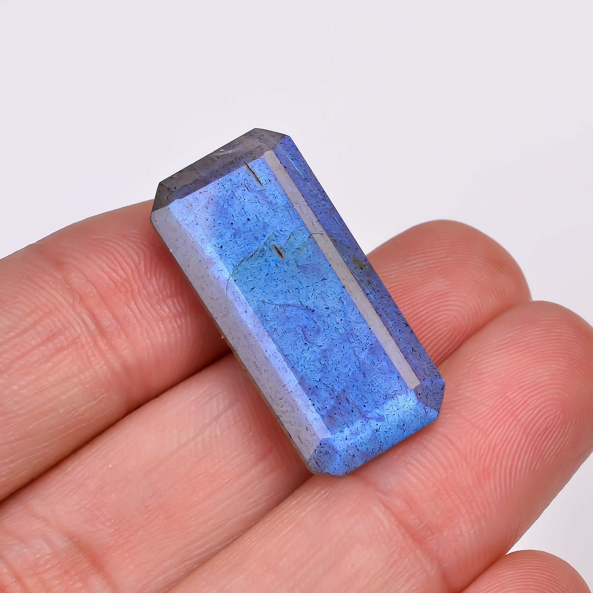 Natural Labradorite Radiant Shape Cut Stone Loose Gemstone For Making Jewelry 21.5 Ct. 27X13X7 MM Y-10553