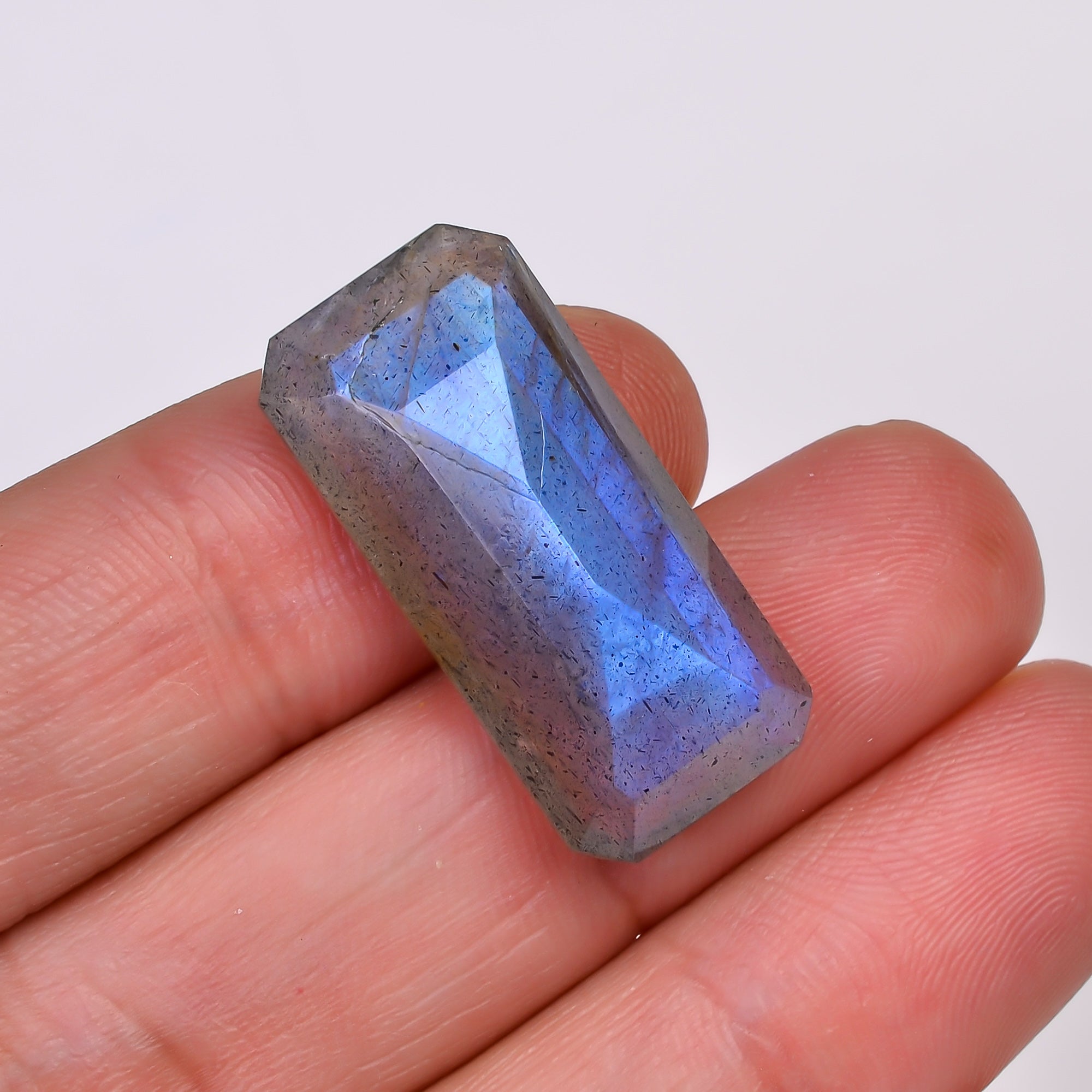 Natural Labradorite Radiant Shape Cut Stone Loose Gemstone For Making Jewelry 21.5 Ct. 27X13X7 MM Y-10553