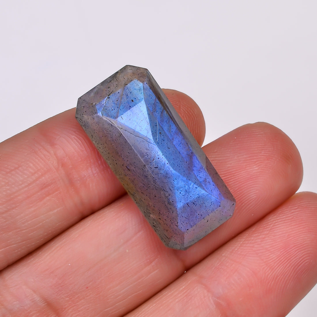 Natural Labradorite Radiant Shape Cut Stone Loose Gemstone For Making Jewelry 21.5 Ct. 27X13X7 MM Y-10553