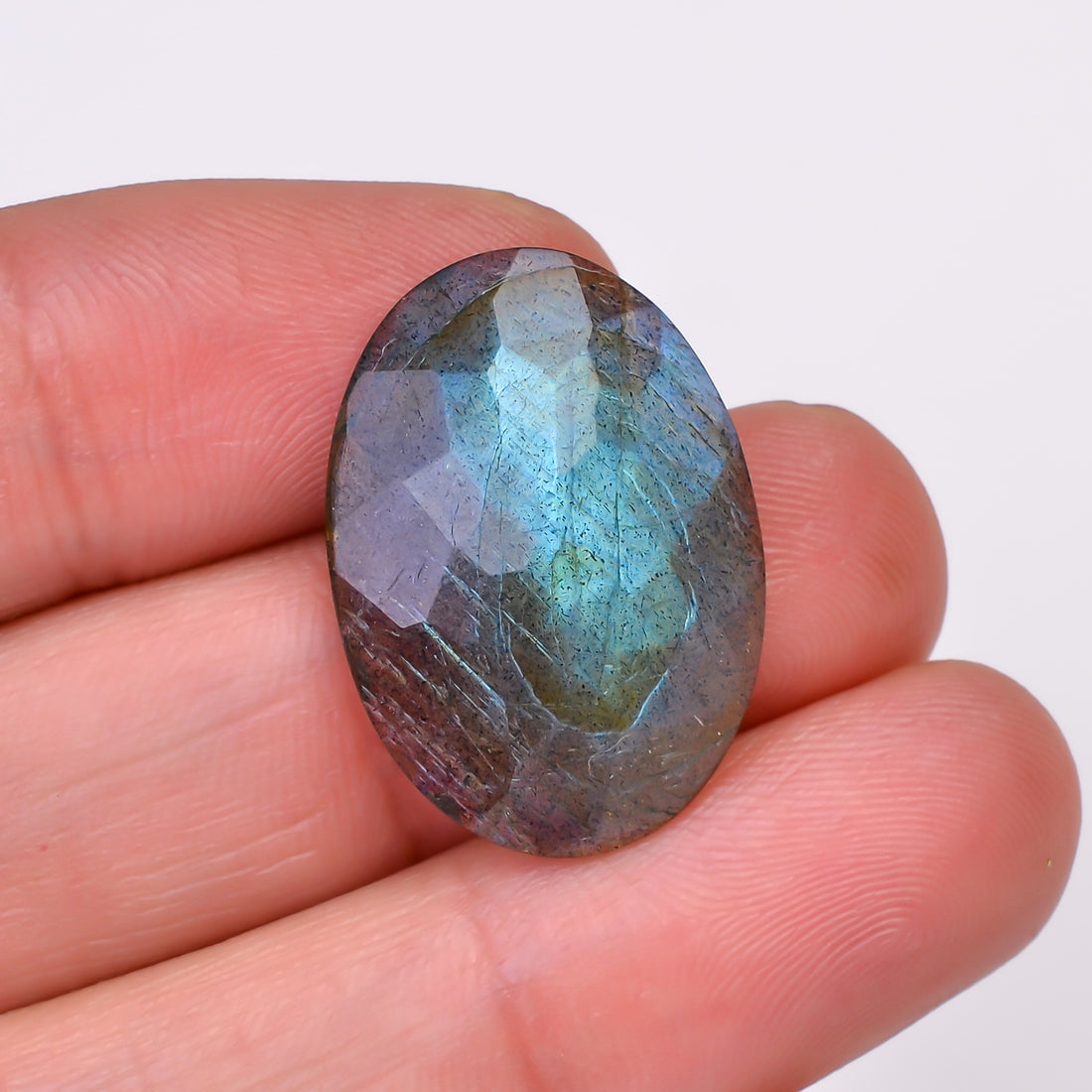 Natural Labradorite Oval Shape Cut Stone Loose Gemstone For Making Jewelry 15.5 Ct. 24X17X6 MM Y-10563