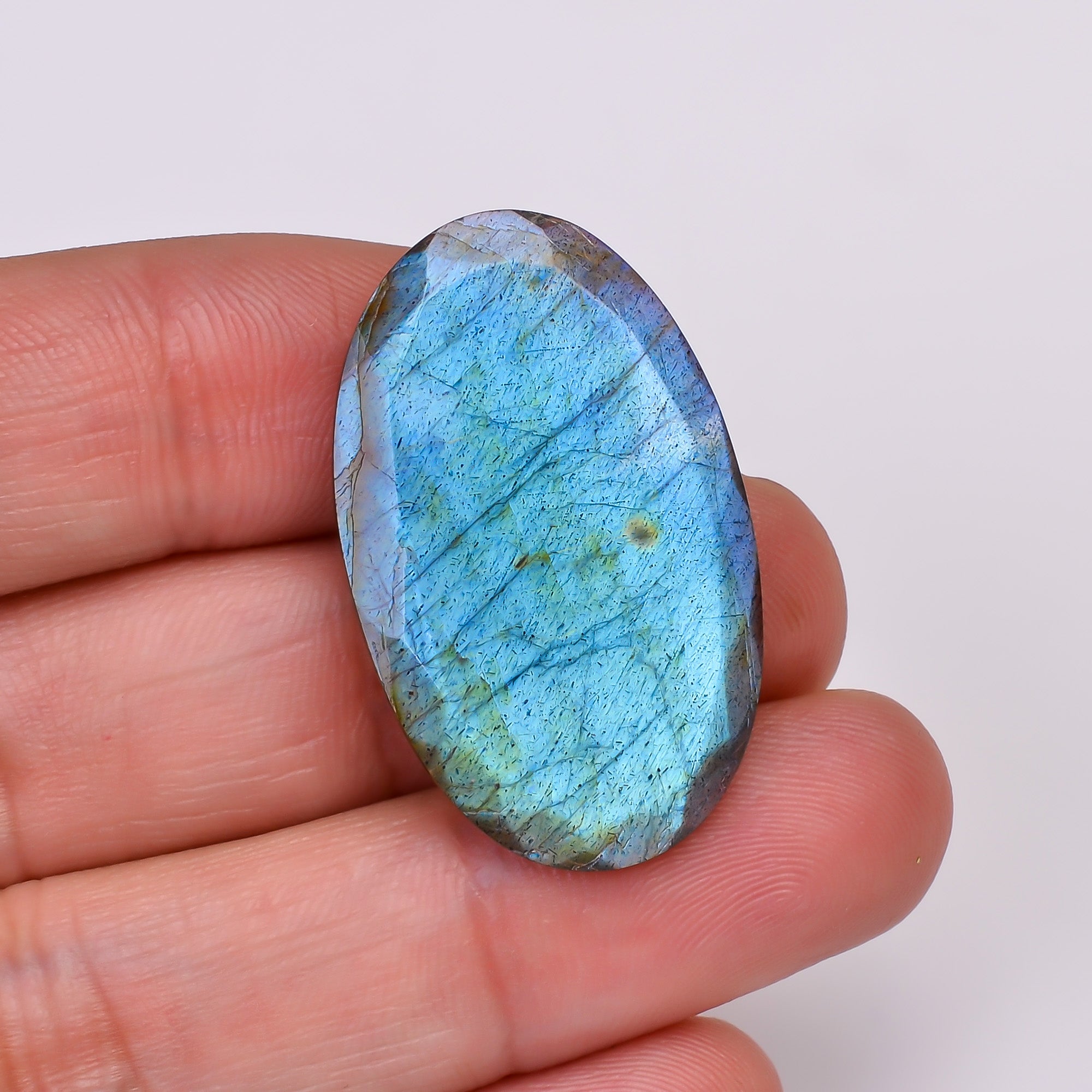 Natural Labradorite Oval Shape Cut Stone Loose Gemstone For Making Jewelry 25.5 Ct. 33X20X6 MM Y-10565