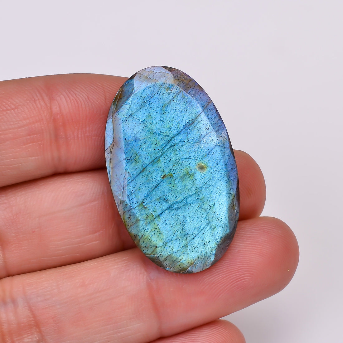 Natural Labradorite Oval Shape Cut Stone Loose Gemstone For Making Jewelry 25.5 Ct. 33X20X6 MM Y-10565