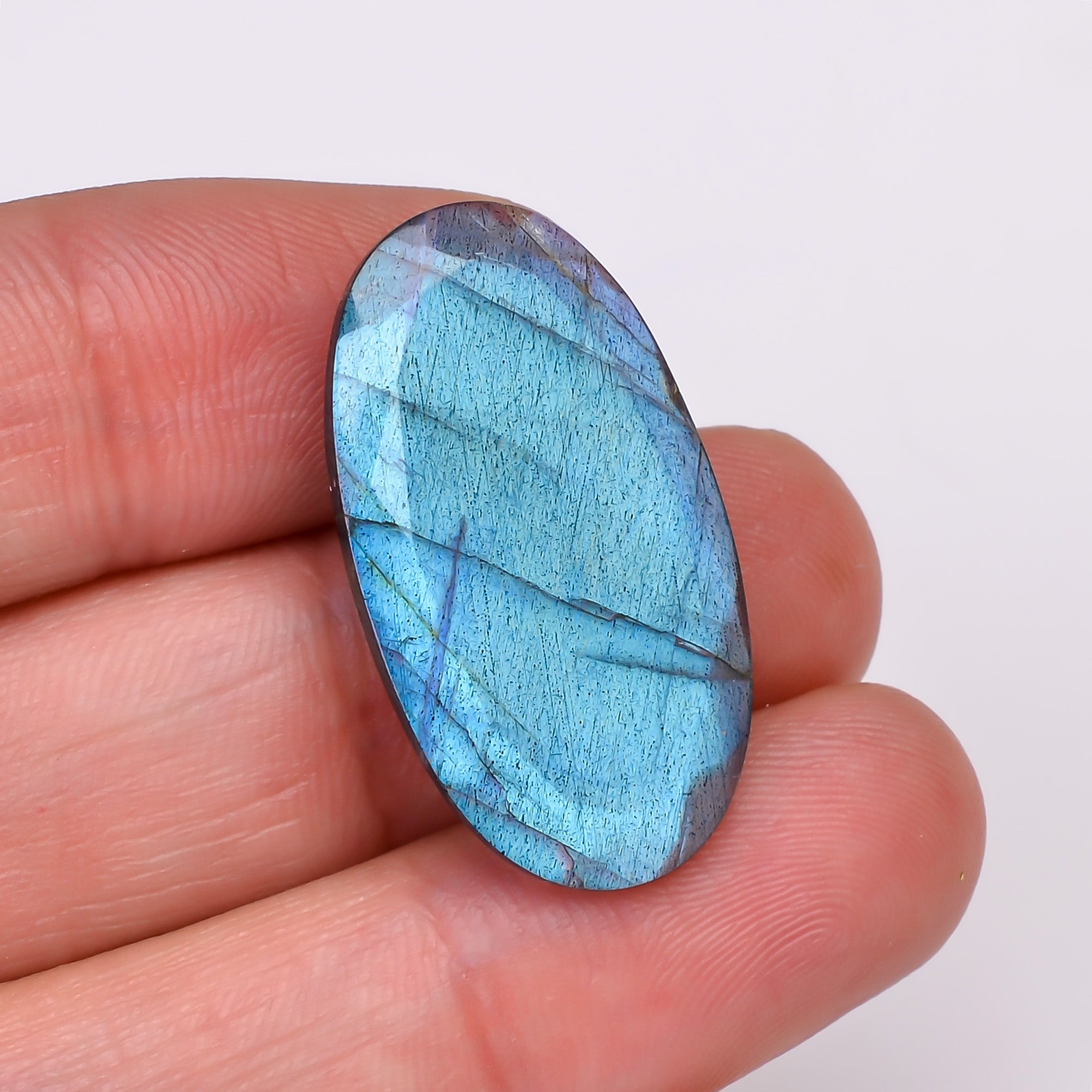 Natural Labradorite Oval Shape Cut Stone Loose Gemstone For Making Jewelry 20 Ct. 29X16X6 MM Y-10567