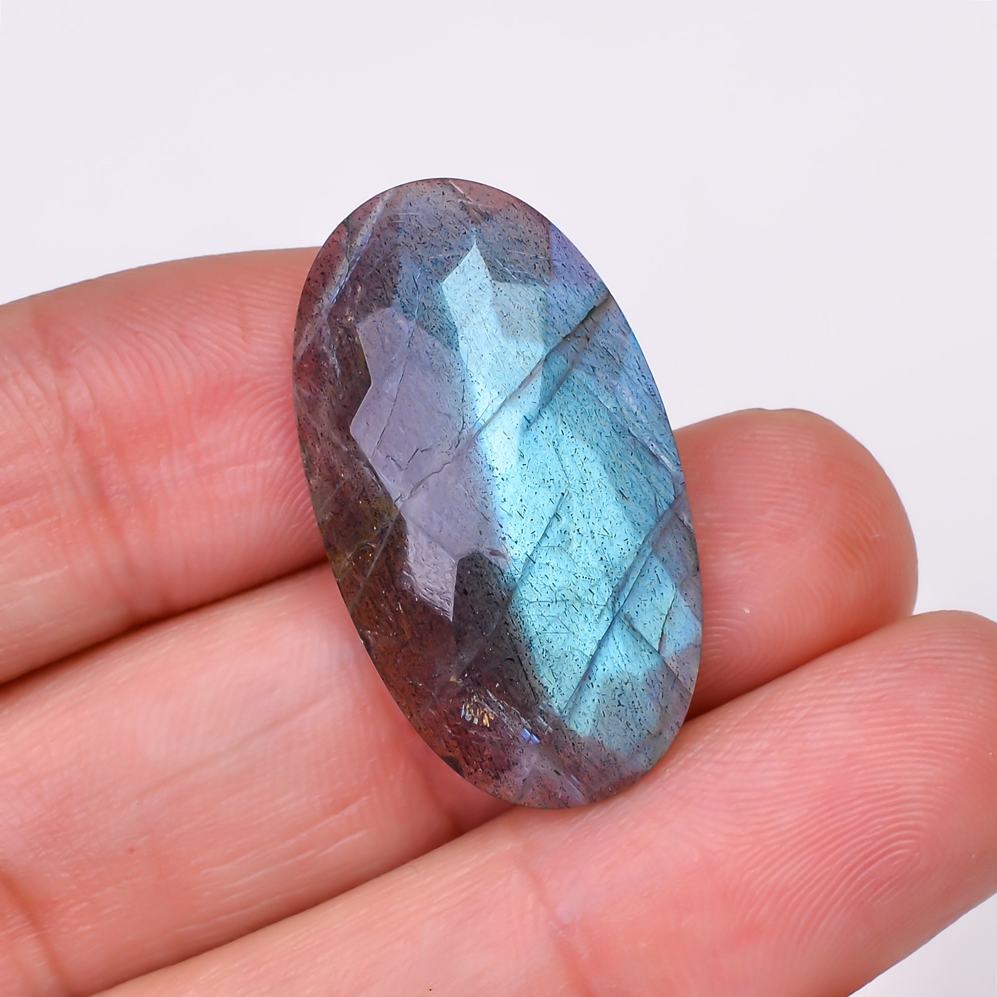 Natural Labradorite Oval Shape Cut Stone Loose Gemstone For Making Jewelry 20 Ct. 29X16X6 MM Y-10567