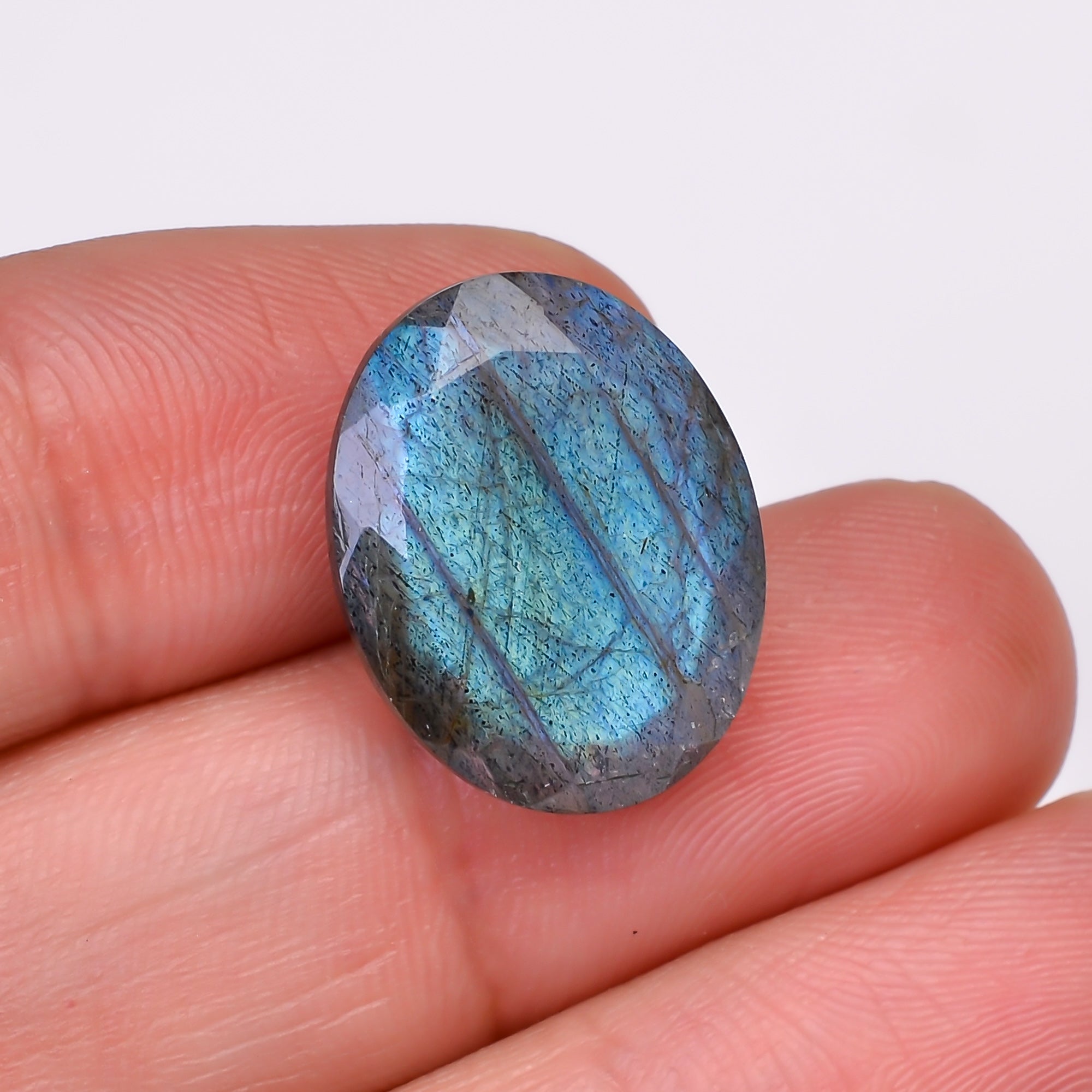 Natural Labradorite Oval Shape Cut Stone Loose Gemstone For Making Jewelry 12 Ct. 18X14X7 MM Y-10570