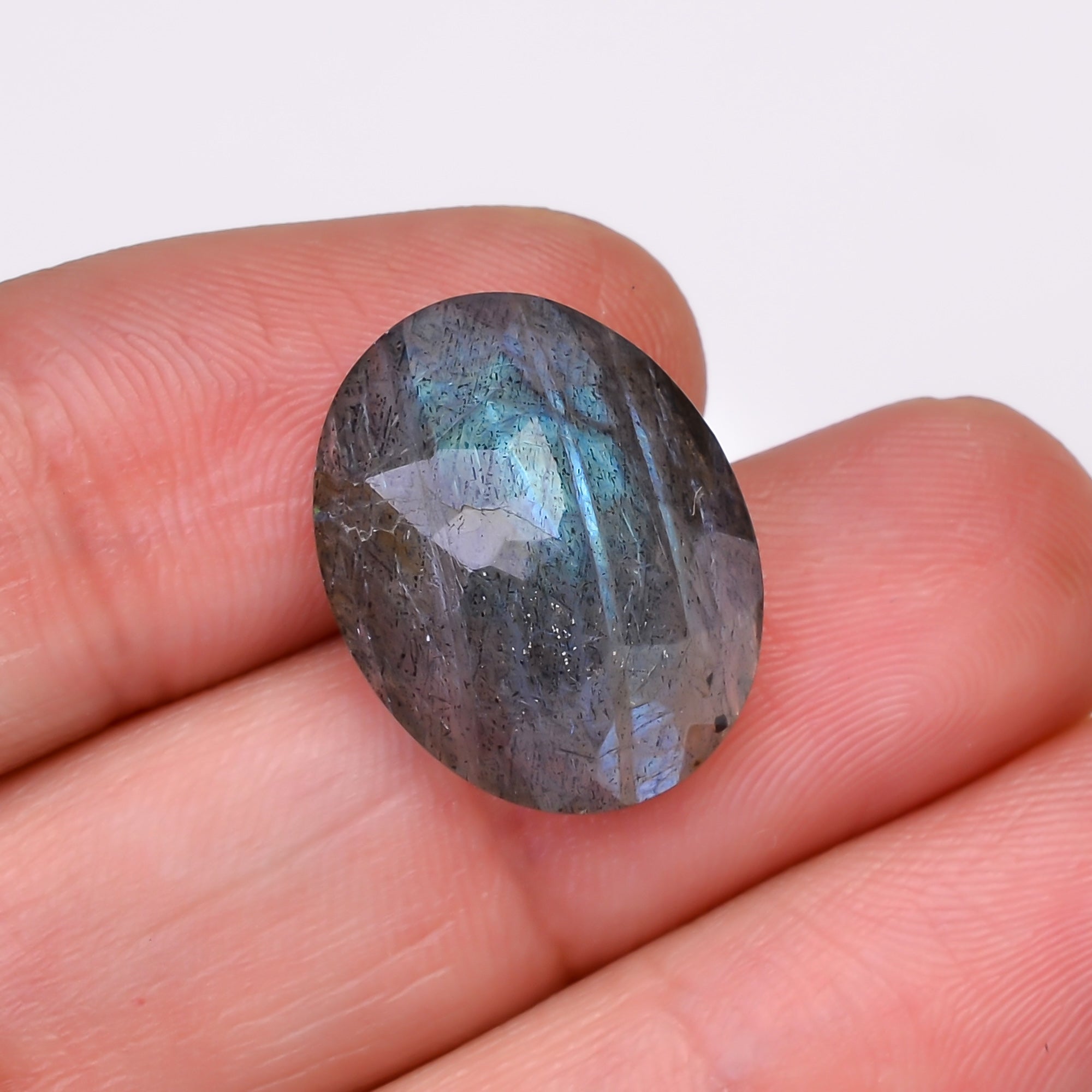 Natural Labradorite Oval Shape Cut Stone Loose Gemstone For Making Jewelry 12 Ct. 18X14X7 MM Y-10570