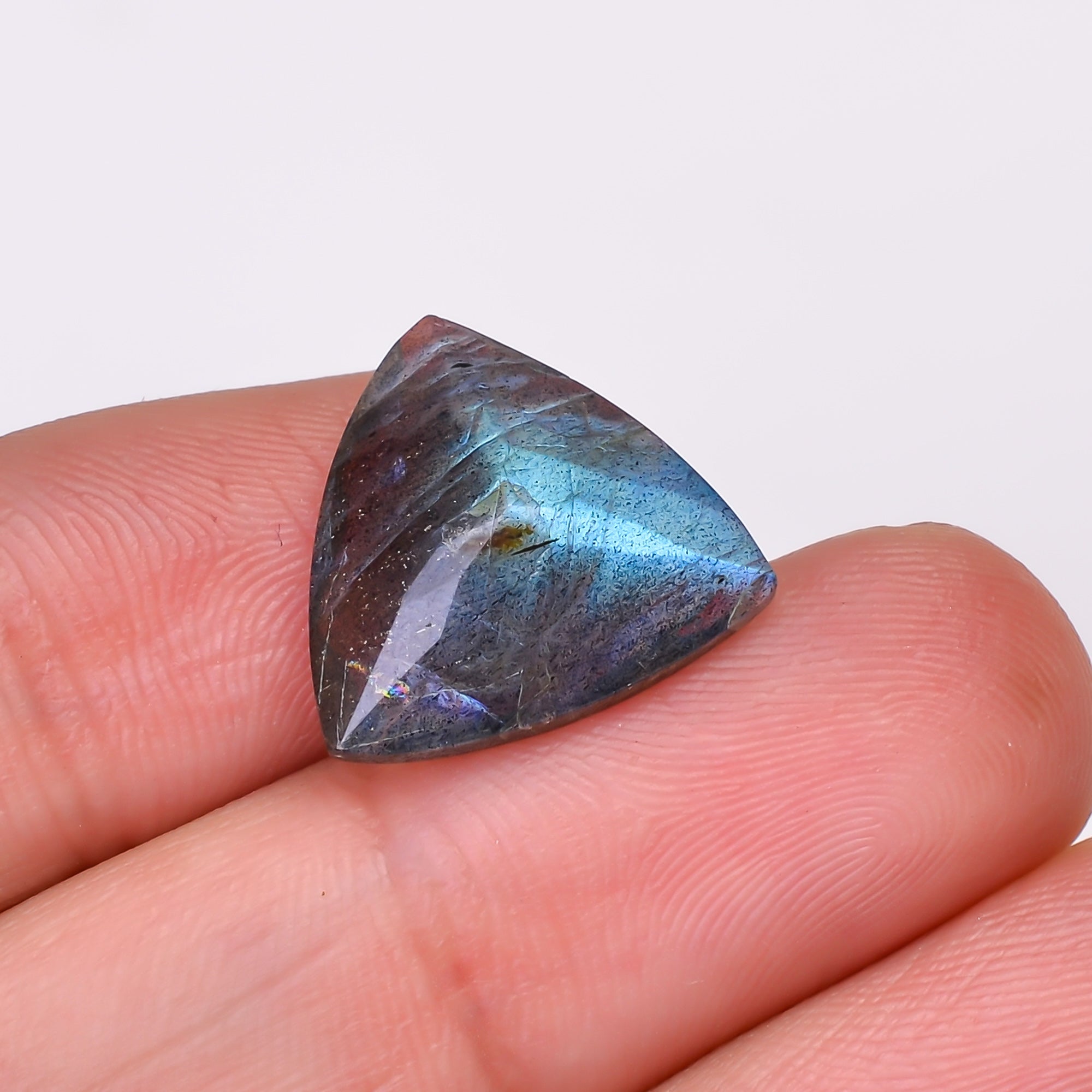 Natural Labradorite Trillion Shape Cut Stone Loose Gemstone For Making Jewelry 8 Ct. 15X15X6 MM Y-10572