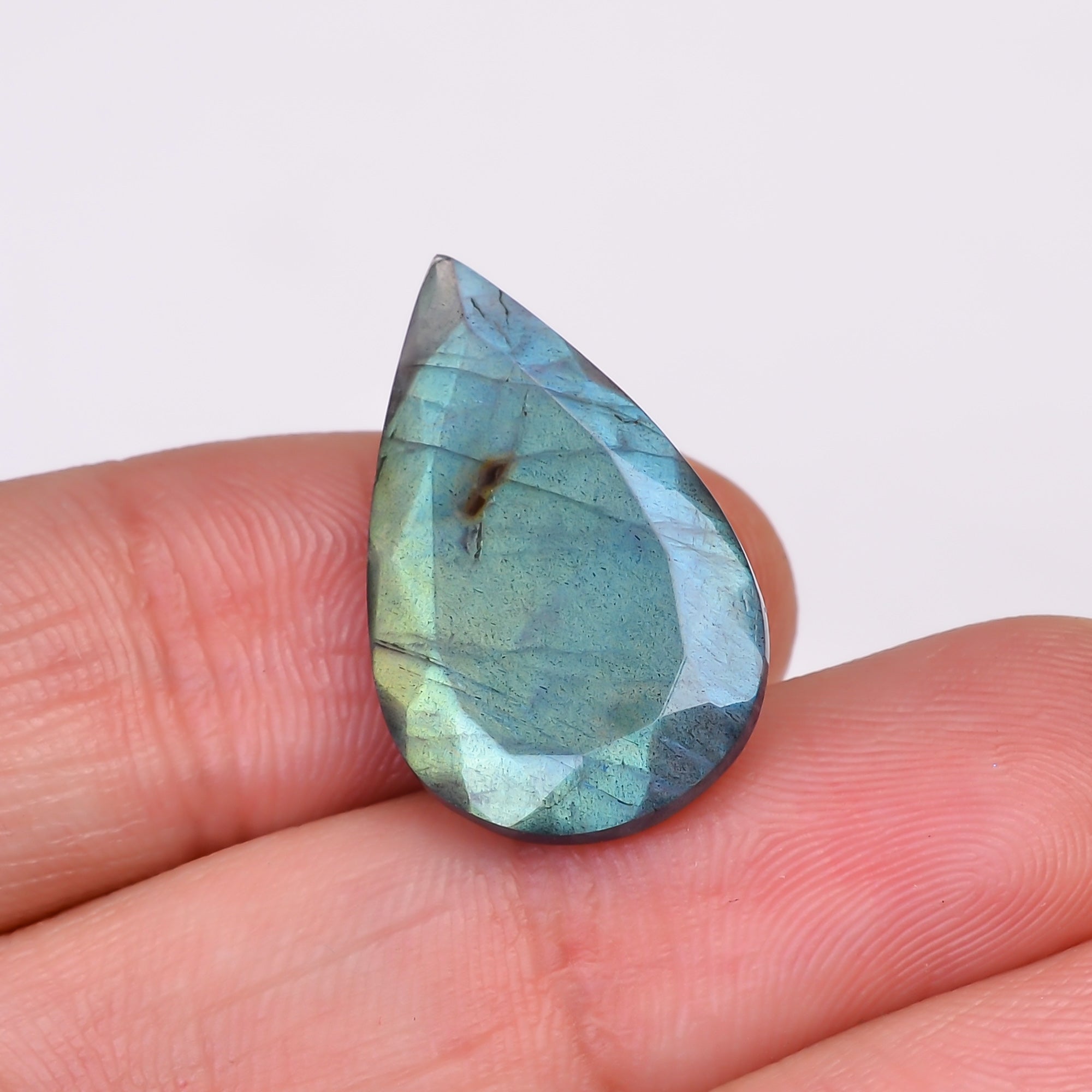 Natural Labradorite Pear Shape Cut Stone Loose Gemstone For Making Jewelry 11.5 Ct. 22X14X6 MM Y-10584