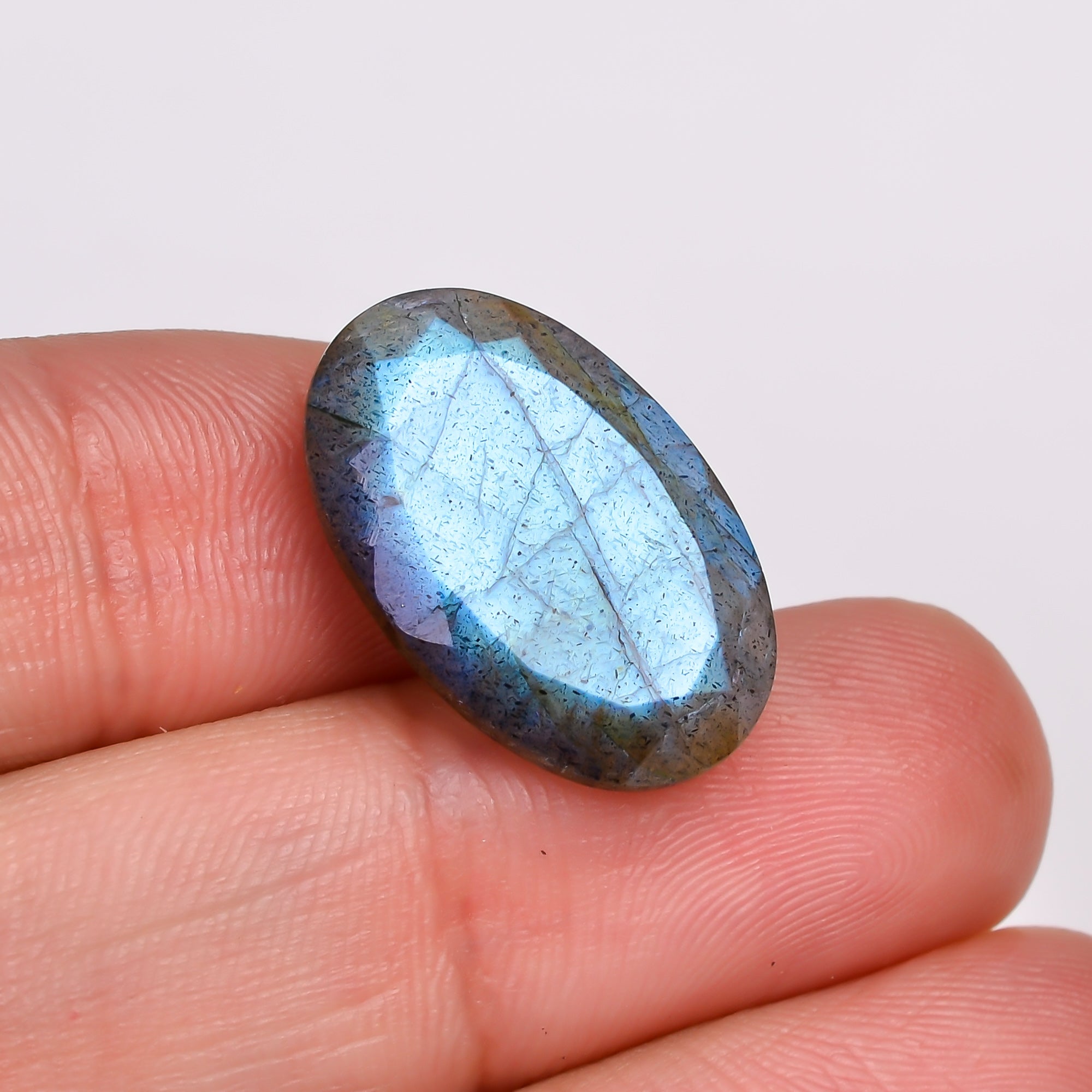 Natural Labradorite Oval Shape Cut Stone Loose Gemstone For Making Jewelry 12 Ct. 20X12X7 MM Y-10590