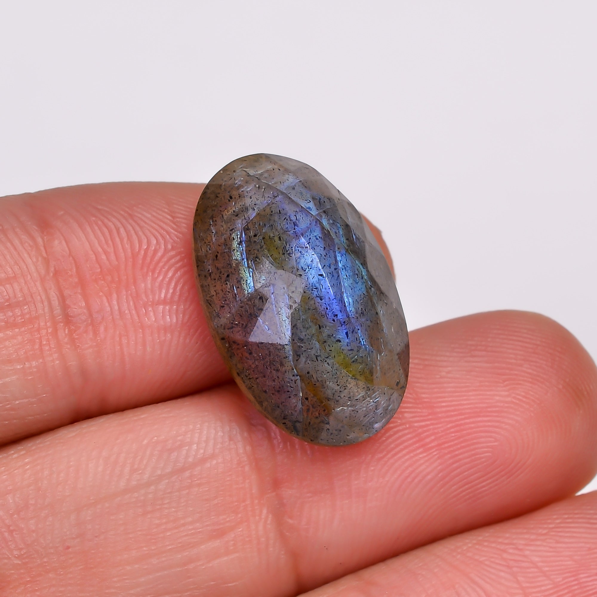 Natural Labradorite Oval Shape Cut Stone Loose Gemstone For Making Jewelry 12 Ct. 20X12X7 MM Y-10590
