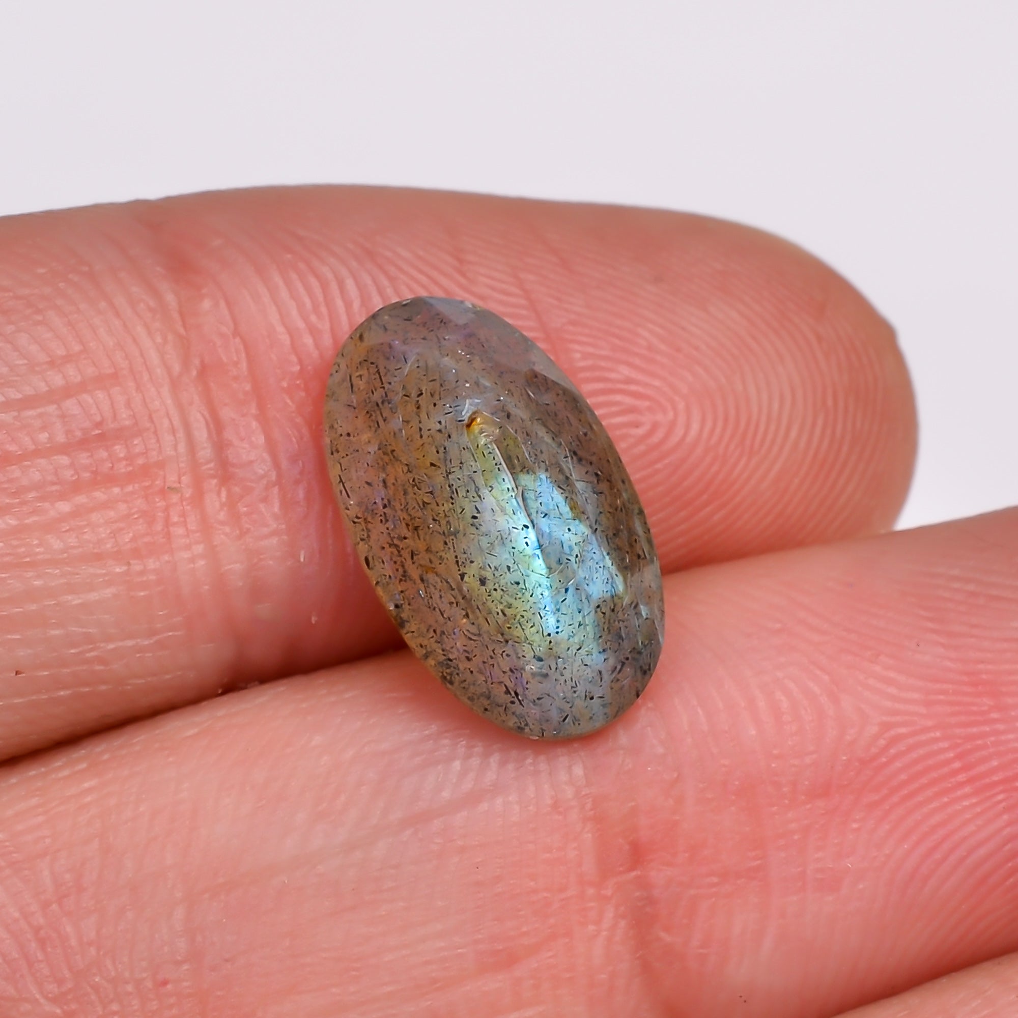 Natural Labradorite Oval Shape Cut Stone Loose Gemstone For Making Jewelry 4.5 Ct. 14X8X5 MM Y-10592