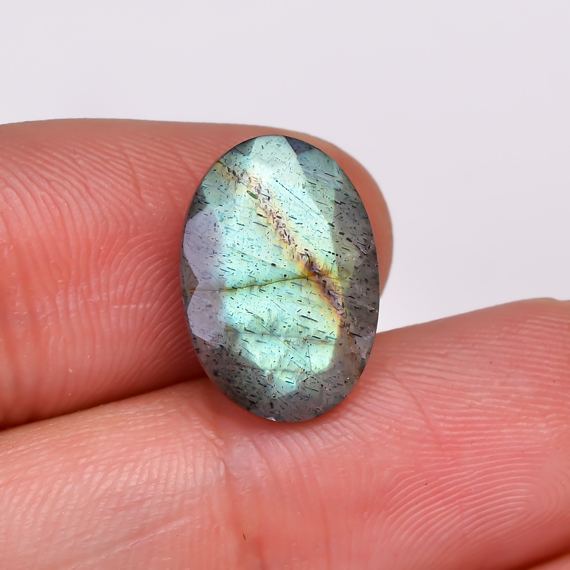 Natural Labradorite Oval Shape Cut Stone Loose Gemstone For Making Jewelry 6 Ct. 15X10X6 MM Y-10607