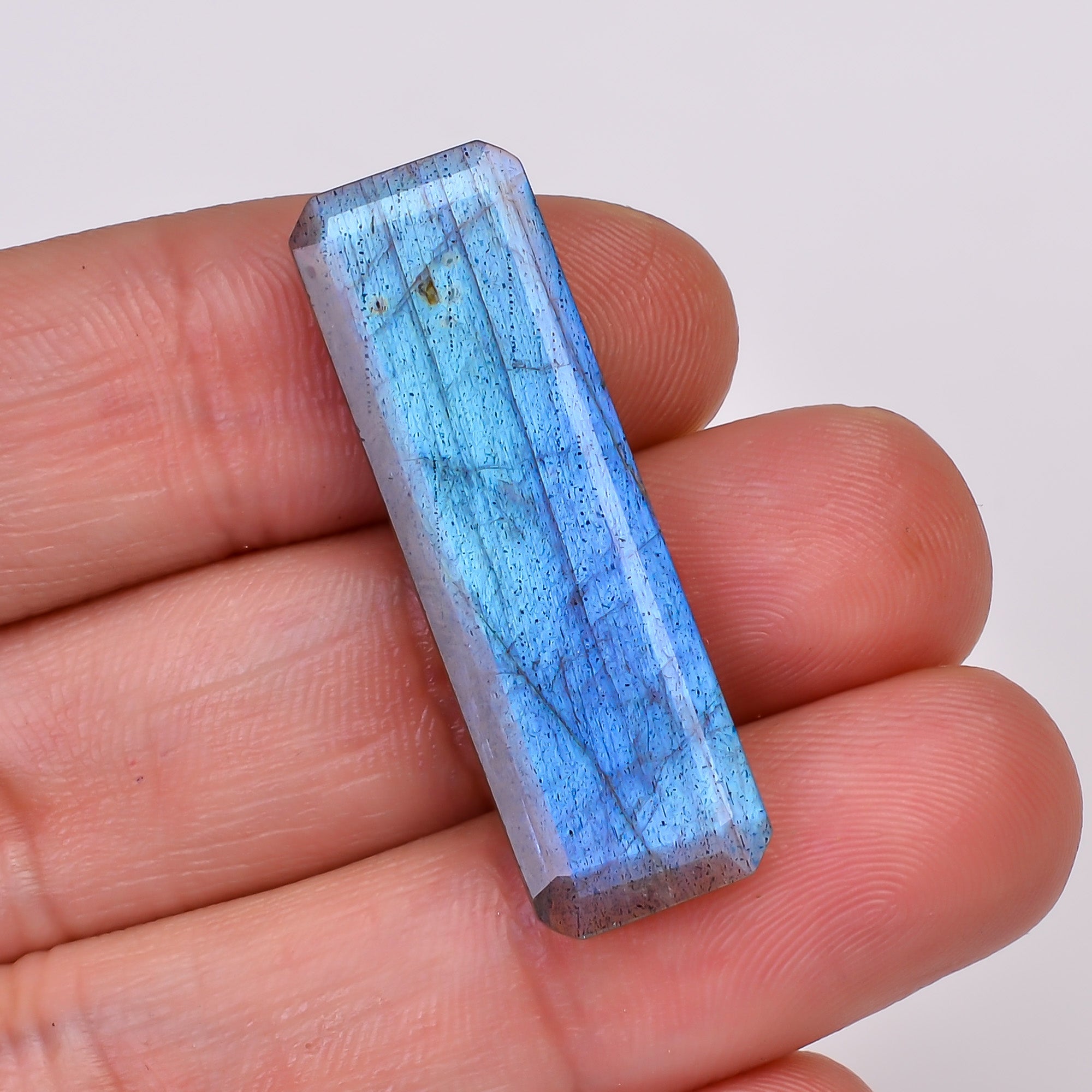 Natural Labradorite Radiant Shape Cut Stone Loose Gemstone For Making Jewelry 17 Ct. 34X11X5 MM Y-10623