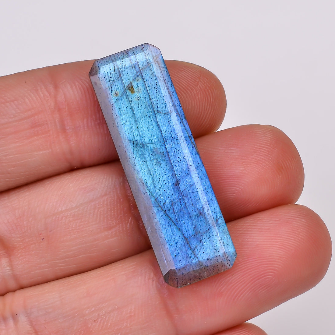 Natural Labradorite Radiant Shape Cut Stone Loose Gemstone For Making Jewelry 17 Ct. 34X11X5 MM Y-10623