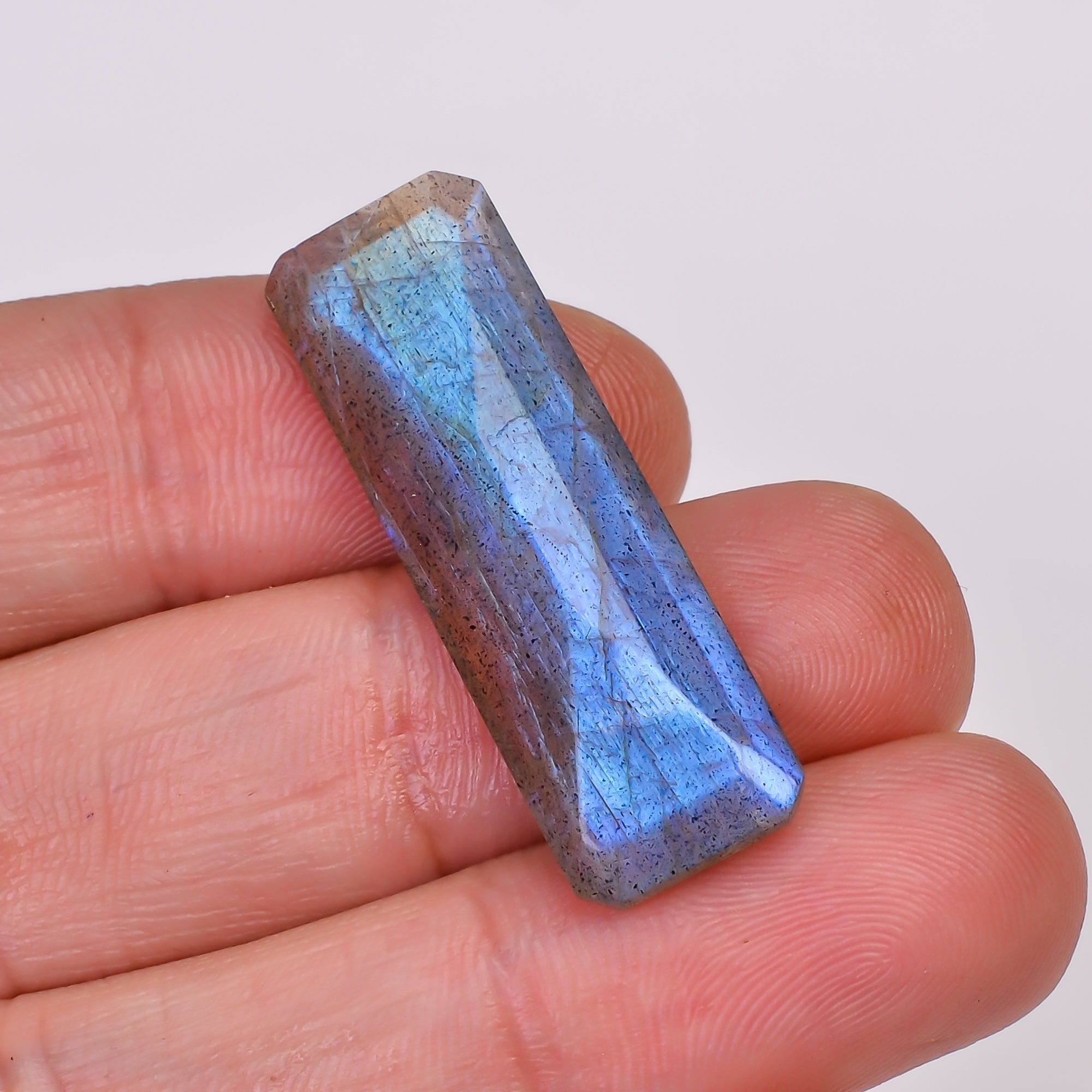Natural Labradorite Radiant Shape Cut Stone Loose Gemstone For Making Jewelry 17 Ct. 34X11X5 MM Y-10623
