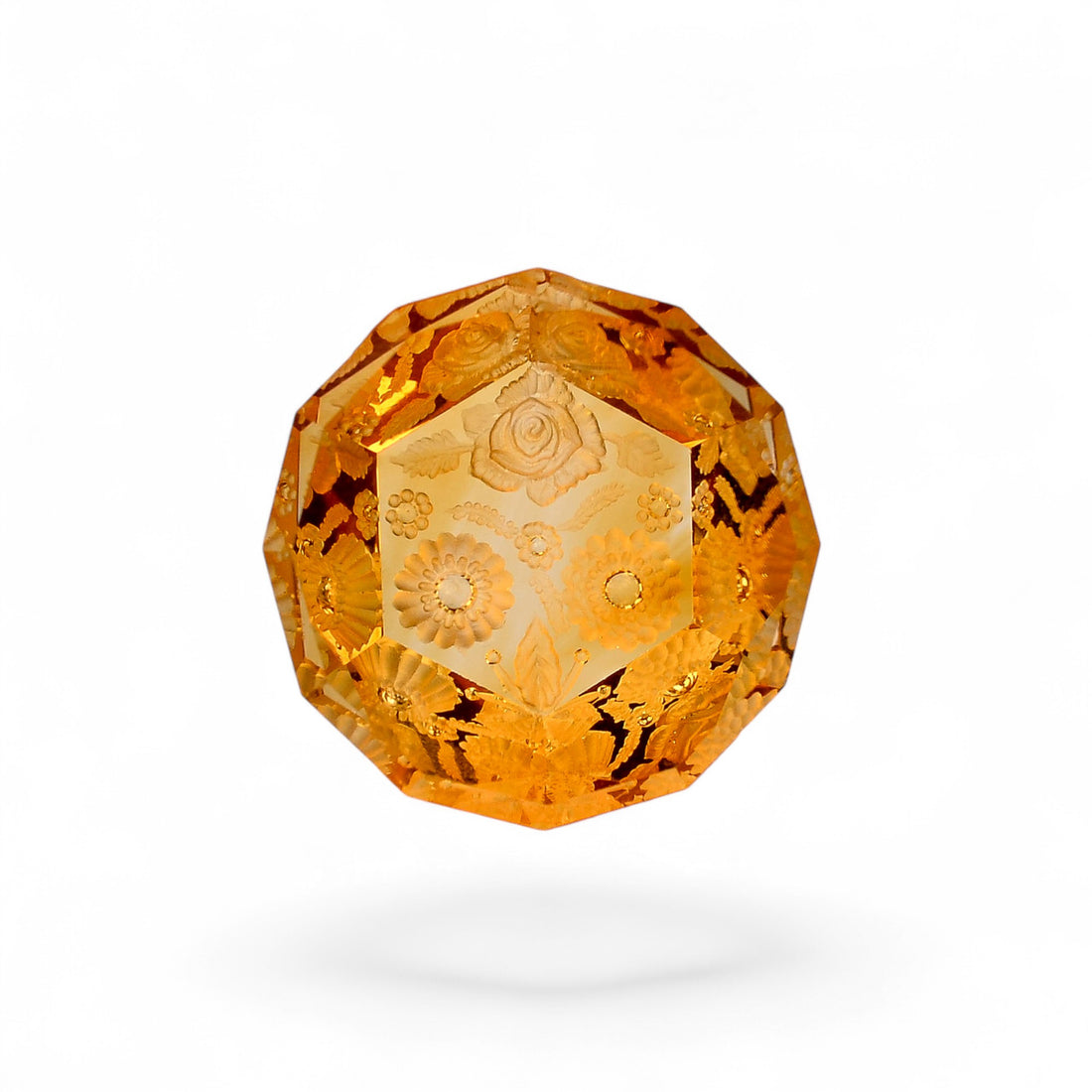 Natural Citrine Octagon Shape Carved Loose Gemstone For Making Jewelry 22.5 Ct.18X18X8 MM Y-10631