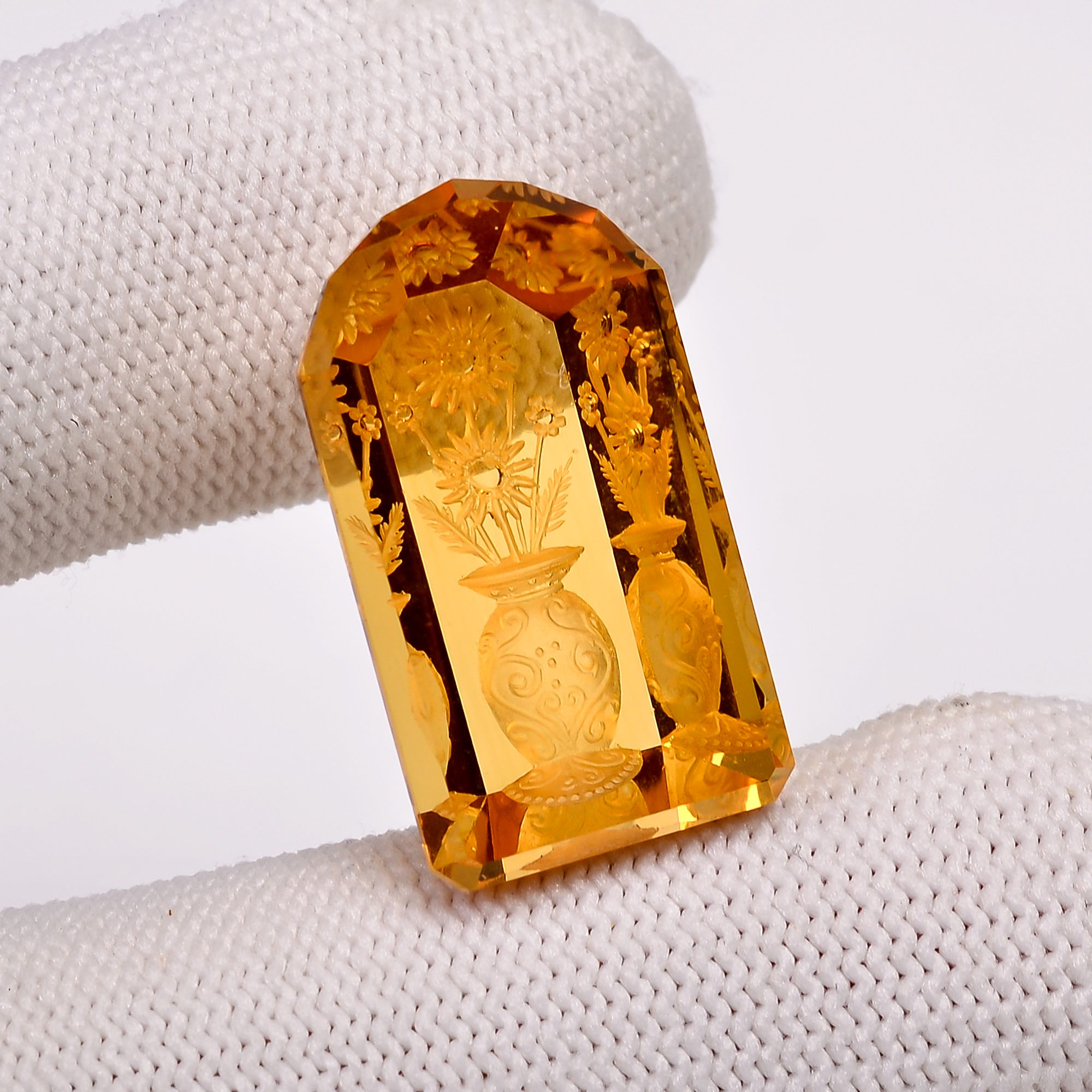 Natural Citrine Fancy Shape Carved Loose Gemstone For Making Jewelry 27.5 Ct.25X14X8 mm Y-10632