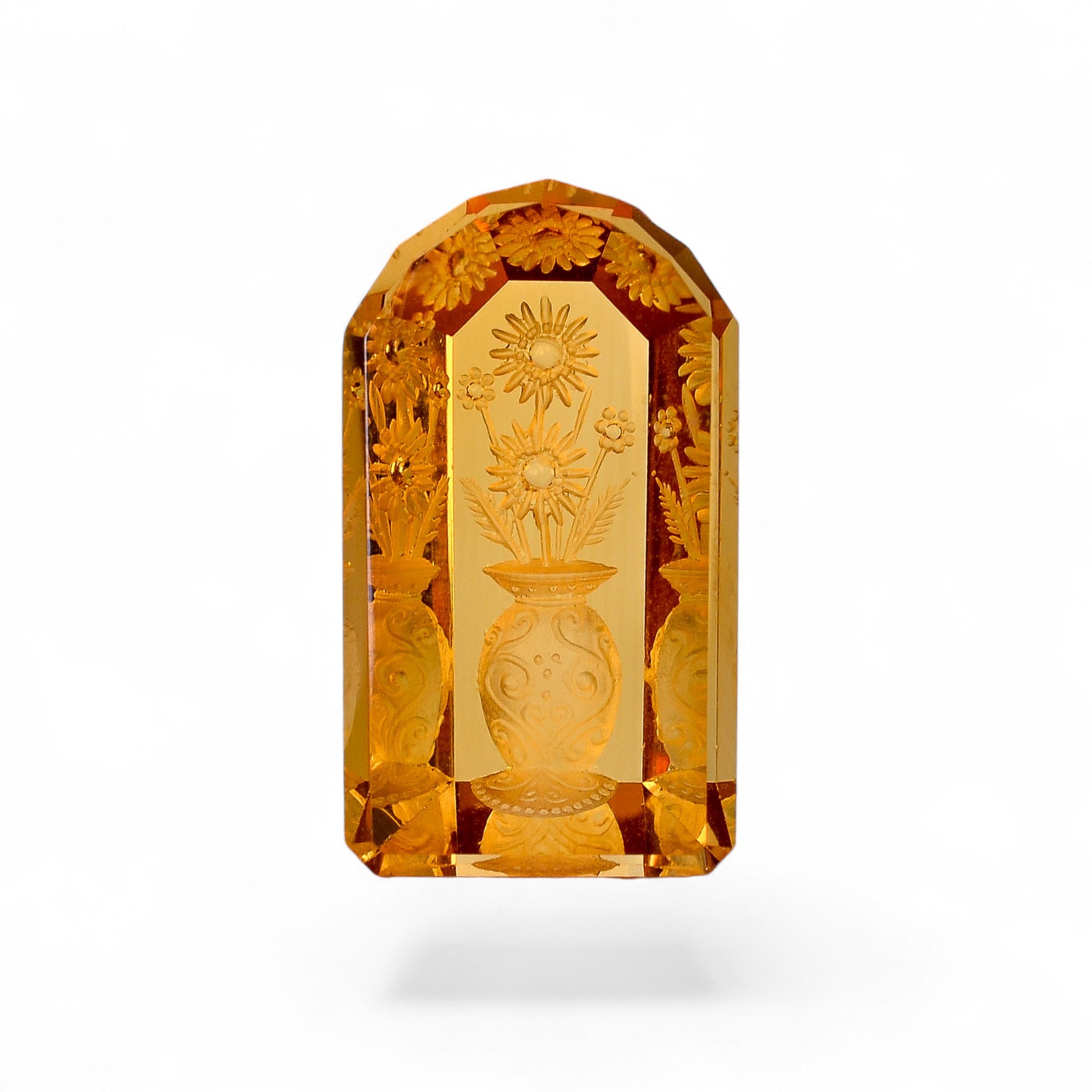 Natural Citrine Fancy Shape Carved Loose Gemstone For Making Jewelry 27.5 Ct.25X14X8 mm Y-10632