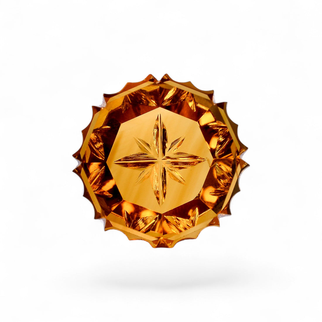 Natural Citrine Octagon Shape Carved Loose Gemstone For Making Jewelry 27.5 Ct.19X19X9 mm Y-10633