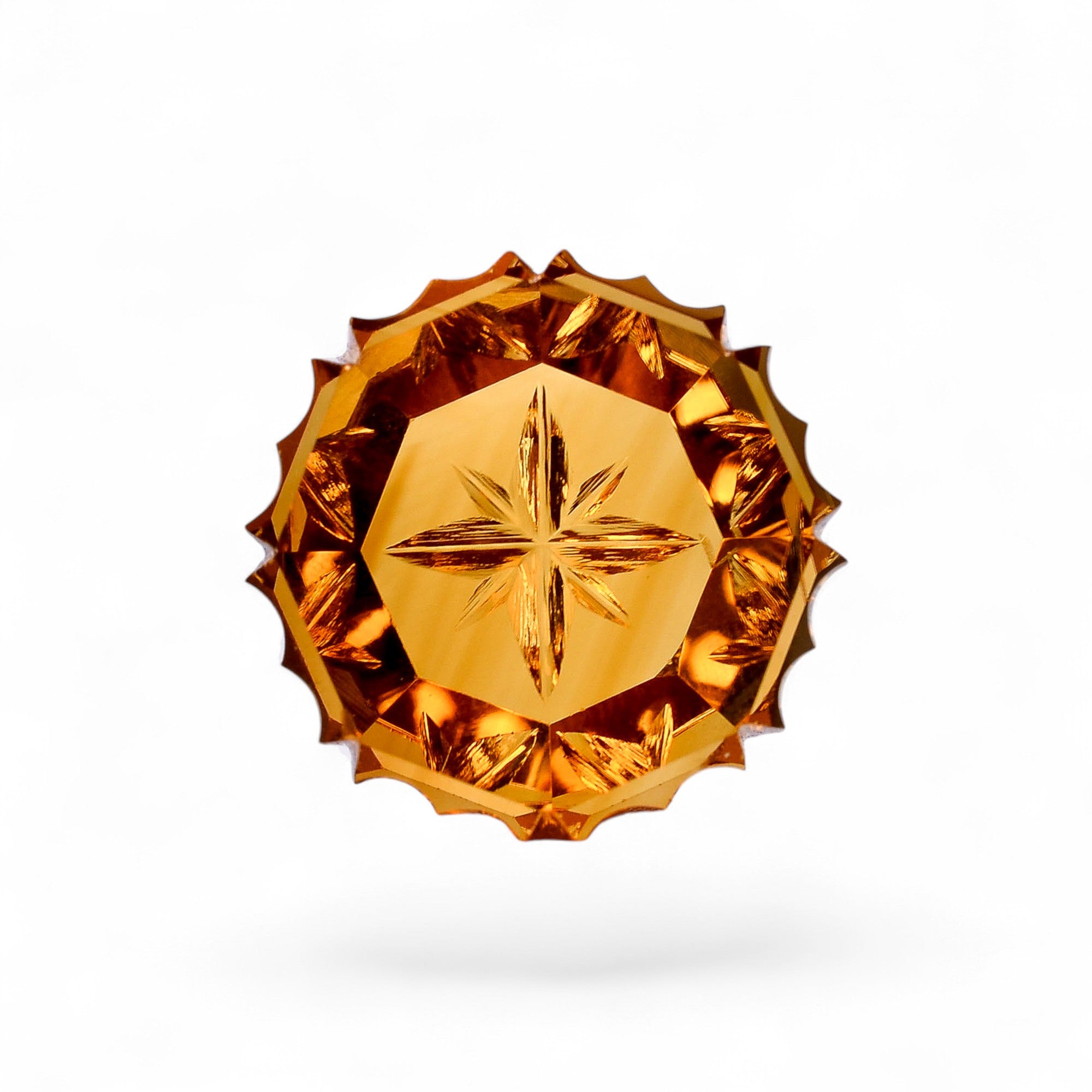 Natural Citrine Octagon Shape Carved Loose Gemstone For Making Jewelry 27.5 Ct.19X19X9 mm Y-10633