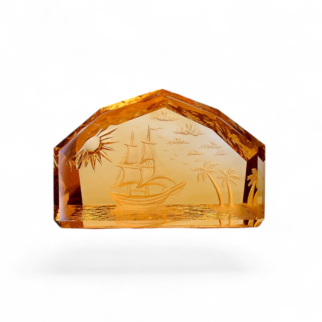 Natural Citrine Fancy Shape Carved Loose Gemstone For Making Jewelry 32.5Ct.28X18X7 mm Y-10634