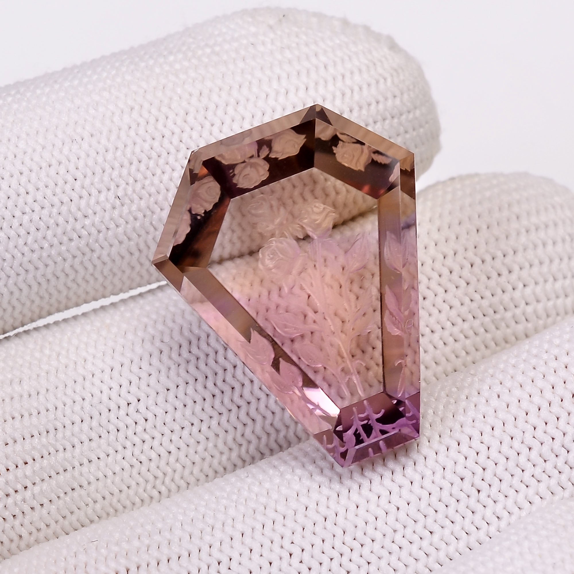 Natural Ametrine Fancy Shape Carved Loose Gemstone For Making Jewelry 40.5 Ct.26X21X10mm Y-10635