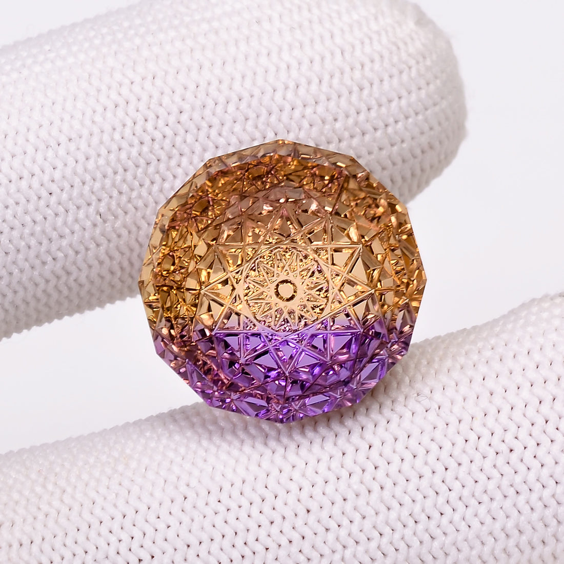 Natural Ametrine Octagon Shape Carved Loose Gemstone For Making Jewelry 21 Ct.18X18X9 mm Y-10636