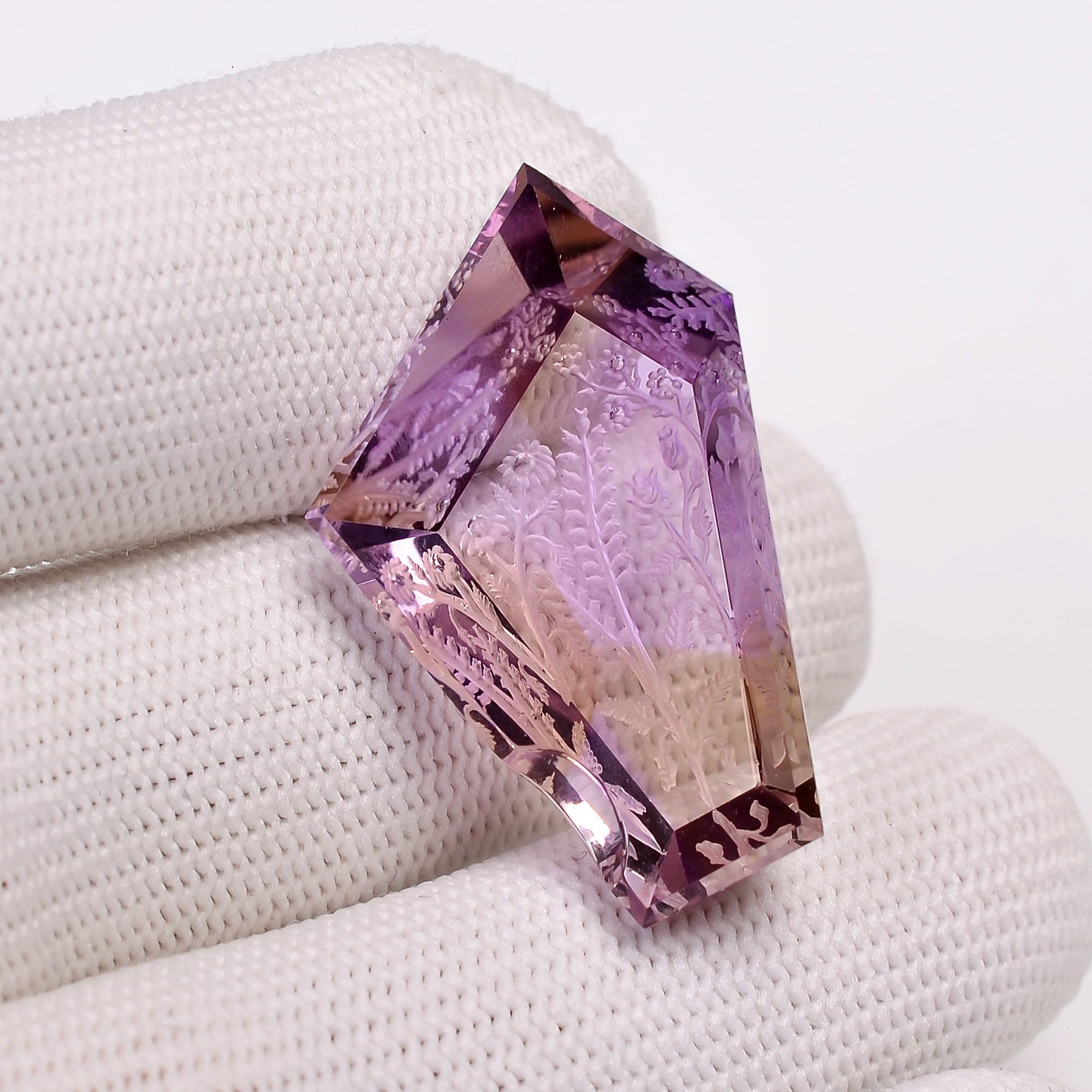Natural Ametrine Fancy Shape Carved Loose Gemstone ForMaking Jewelry 36.5 Ct.32X19X9mm Y-10637