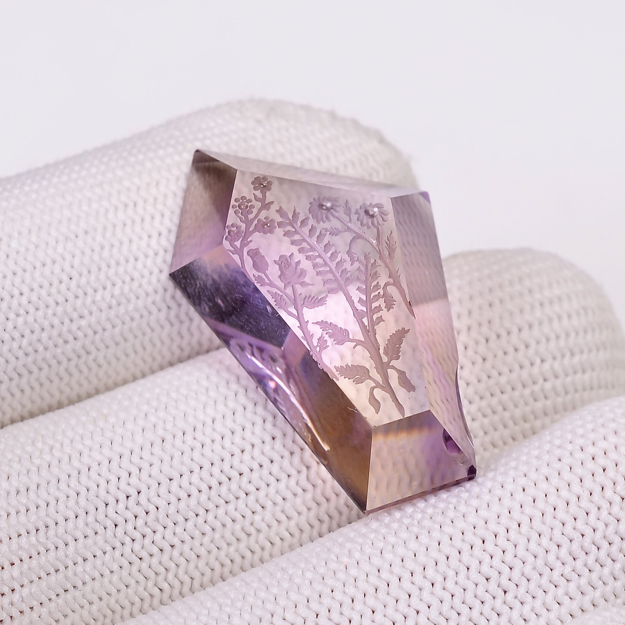 Natural Ametrine Fancy Shape Carved Loose Gemstone ForMaking Jewelry 36.5 Ct.32X19X9mm Y-10637