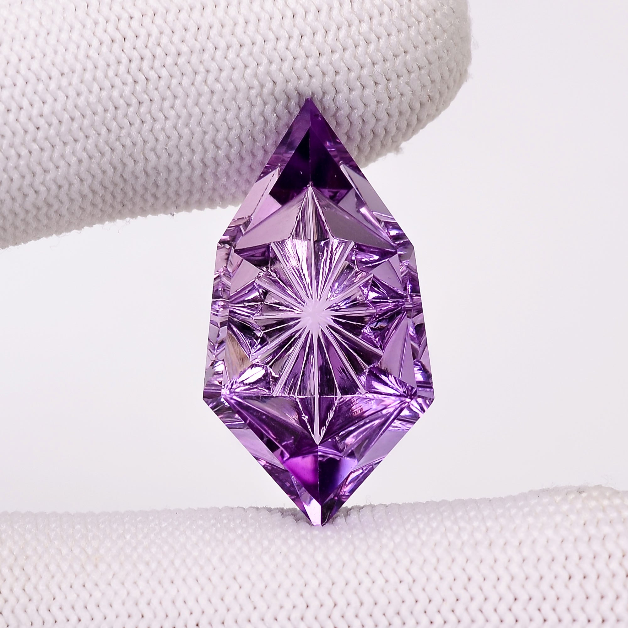 Natural Amethyst Fancy Shape Carved Loose Gemstone For Making Jewelry 20 Ct. 27X14X8mm Y-10638