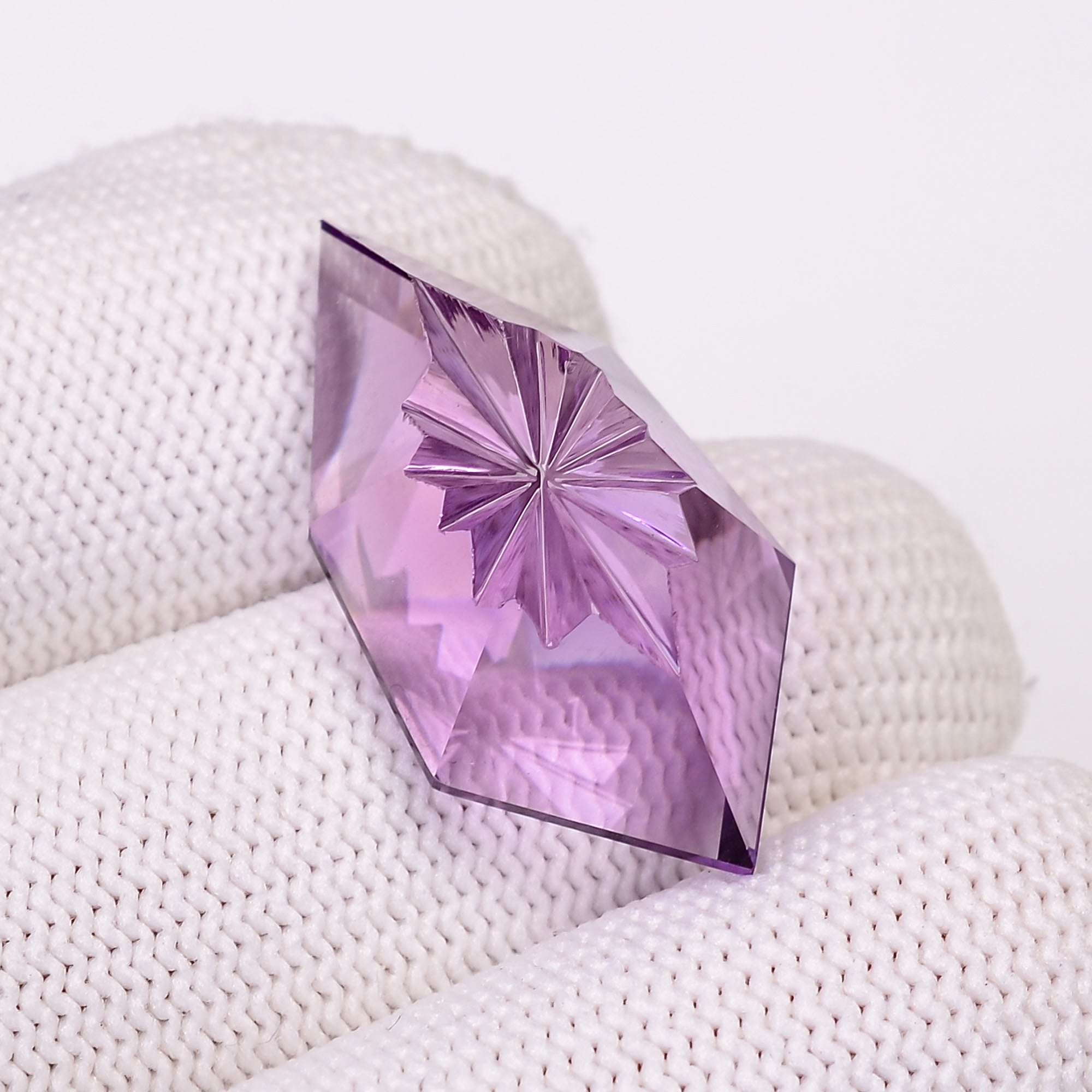 Natural Amethyst Fancy Shape Carved Loose Gemstone For Making Jewelry 20 Ct. 27X14X8mm Y-10638