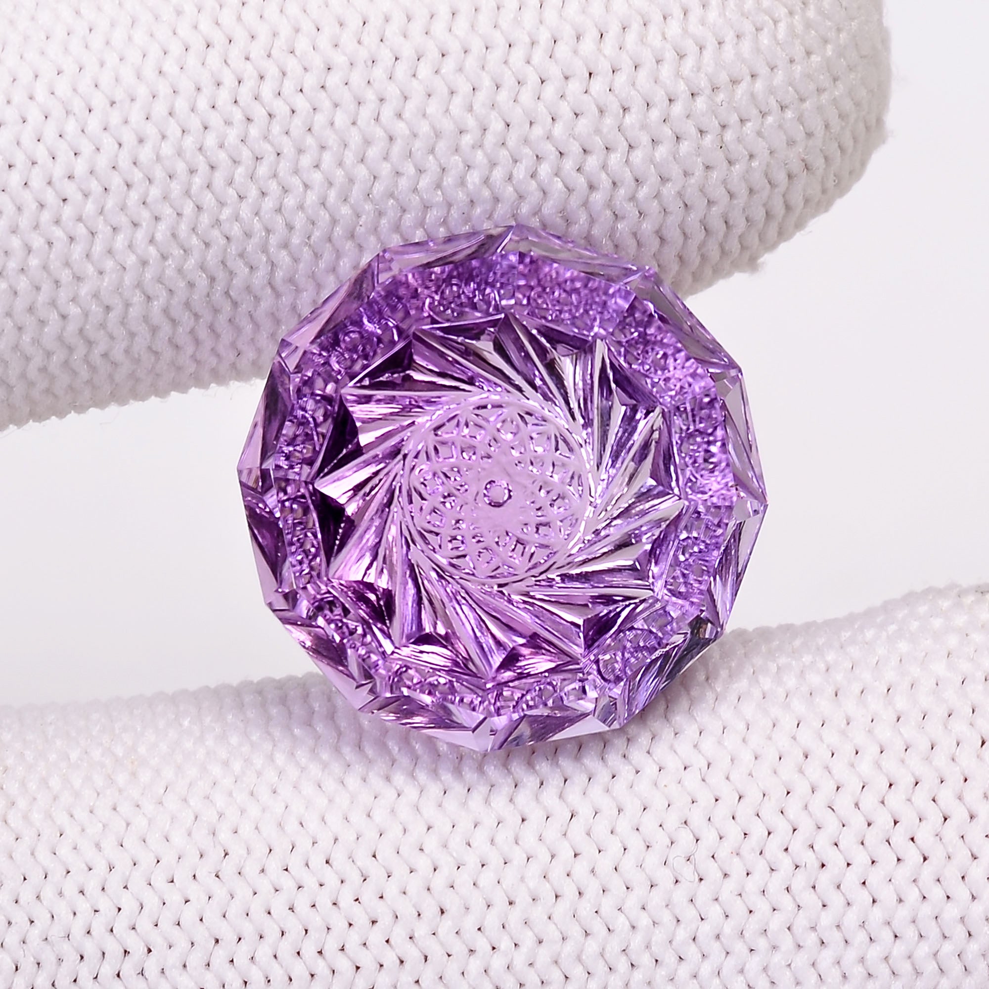 Natural Amethyst Octagon Shape Carved Loose Gemstone For Making Jewelry 19 Ct.18X18X8mm Y-10639