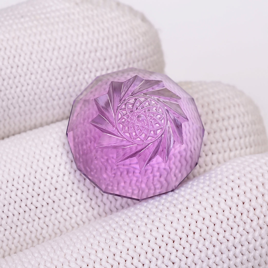 Natural Amethyst Octagon Shape Carved Loose Gemstone For Making Jewelry 19 Ct.18X18X8mm Y-10639