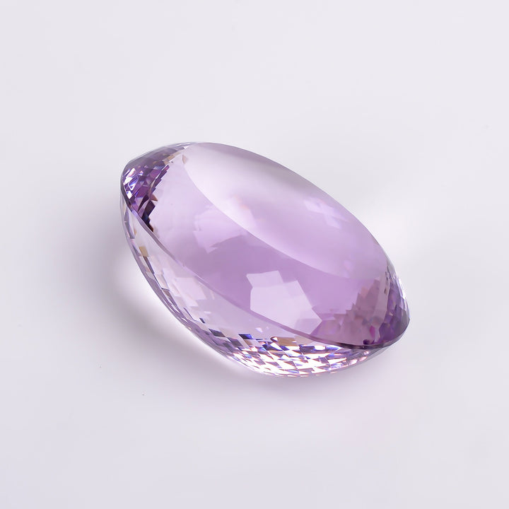 natural pink amethyst oval shape cut stone 