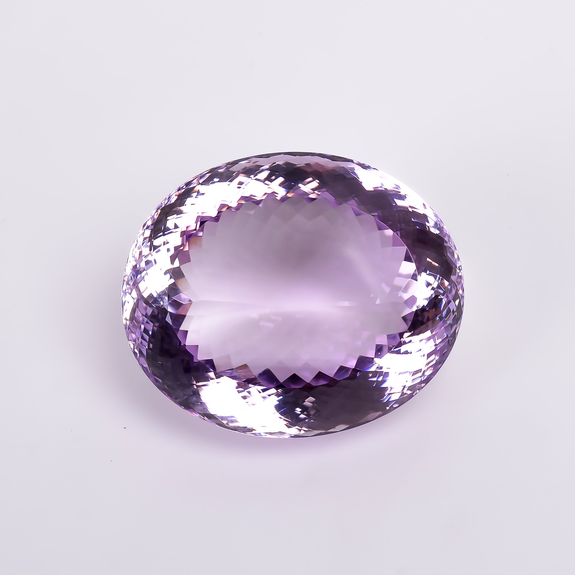 natural pink amethyst oval shape cut stone 