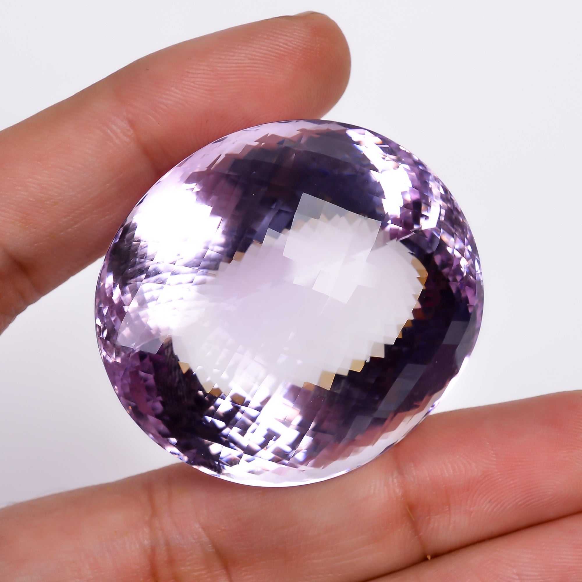 natural pink amethyst oval shape faceted