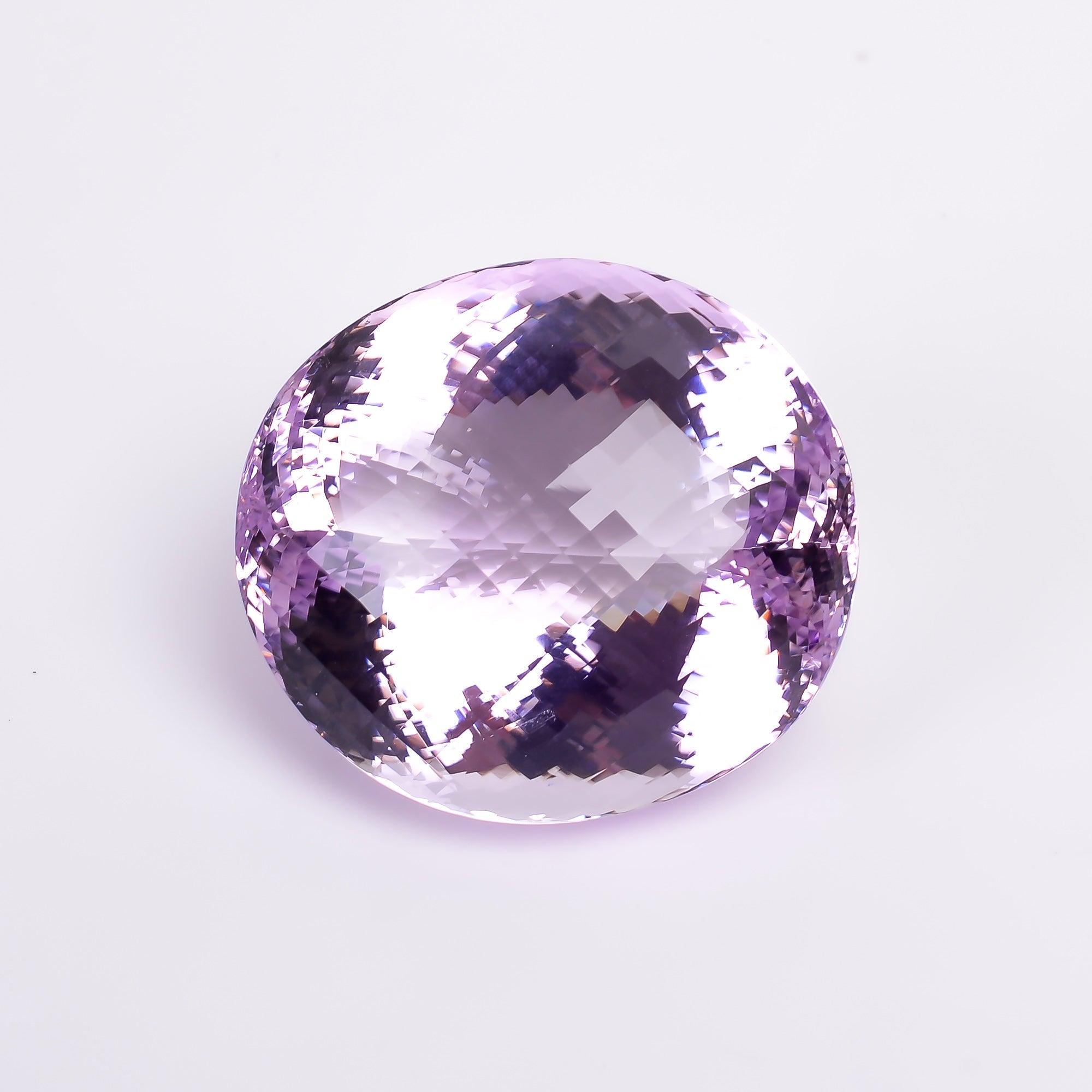 natural pink amethyst oval shape faceted