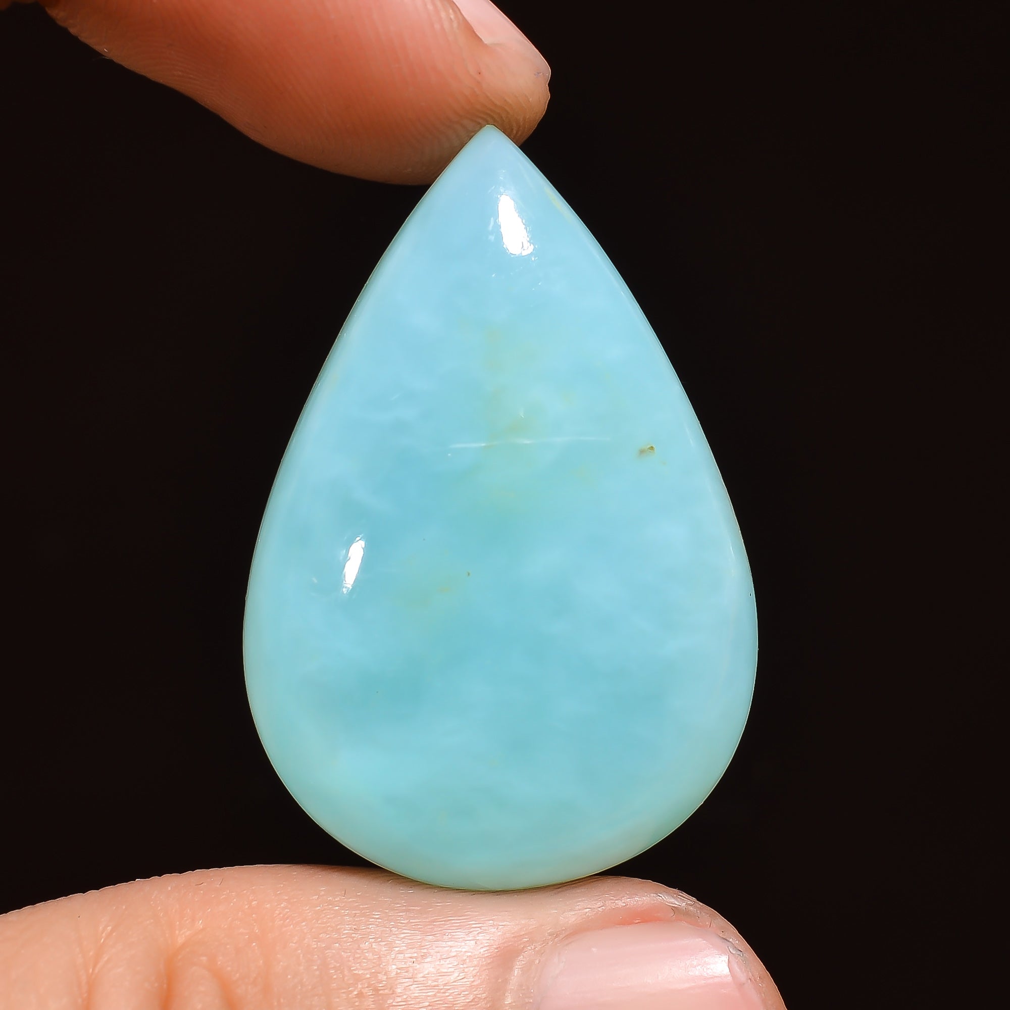 Natural Blue Opalite Pear Shape Cabochon Loose Gemstone For Making Jewelry 33.5 Ct. 34X23X8 mm Y-2999