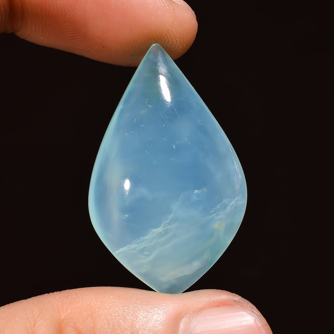 Natural Blue Opalite Shield Shape Cabochon Loose Gemstone For Making Jewelry 26.5 Ct. 32X20X9 mm Y-3000