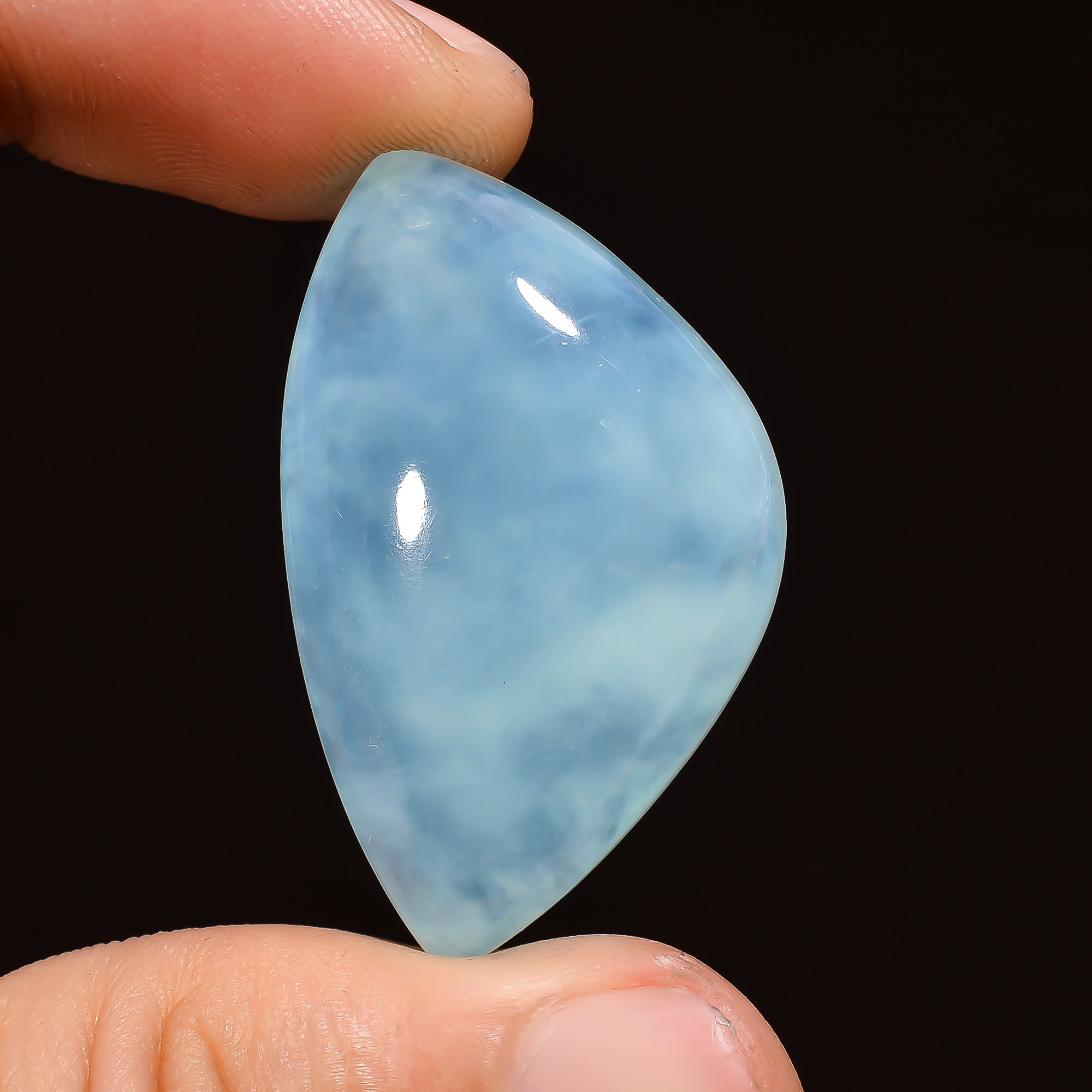 Natural Blue Opalite Fancy Shape Cabochon Loose Gemstone For Making Jewelry 32.5 Ct. 36X22X8 mm Y-3001