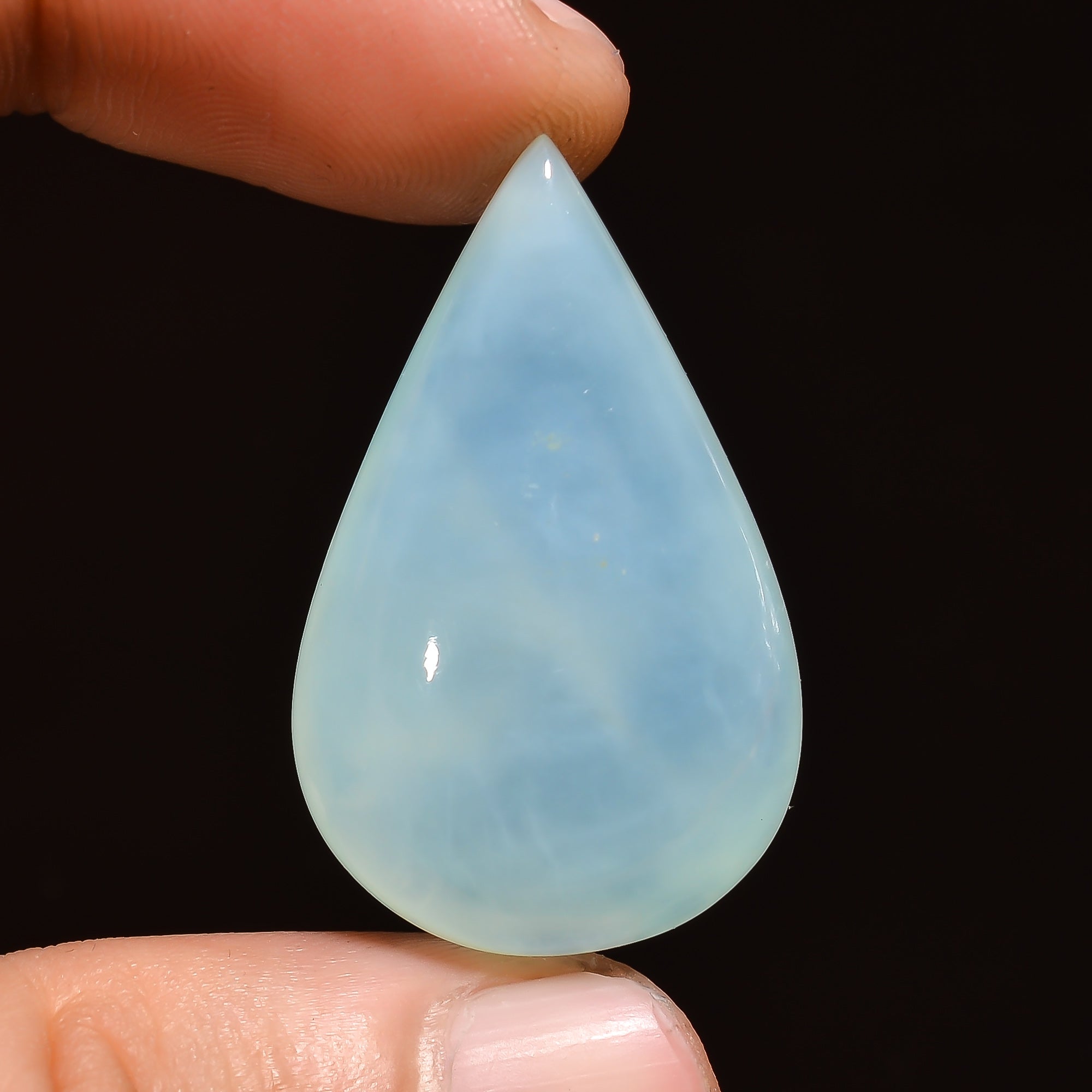 Natural Blue Opalite Pear Shape Cabochon Loose Gemstone For Making Jewelry 31.5 Ct. 33X20X10 mm Y-3002